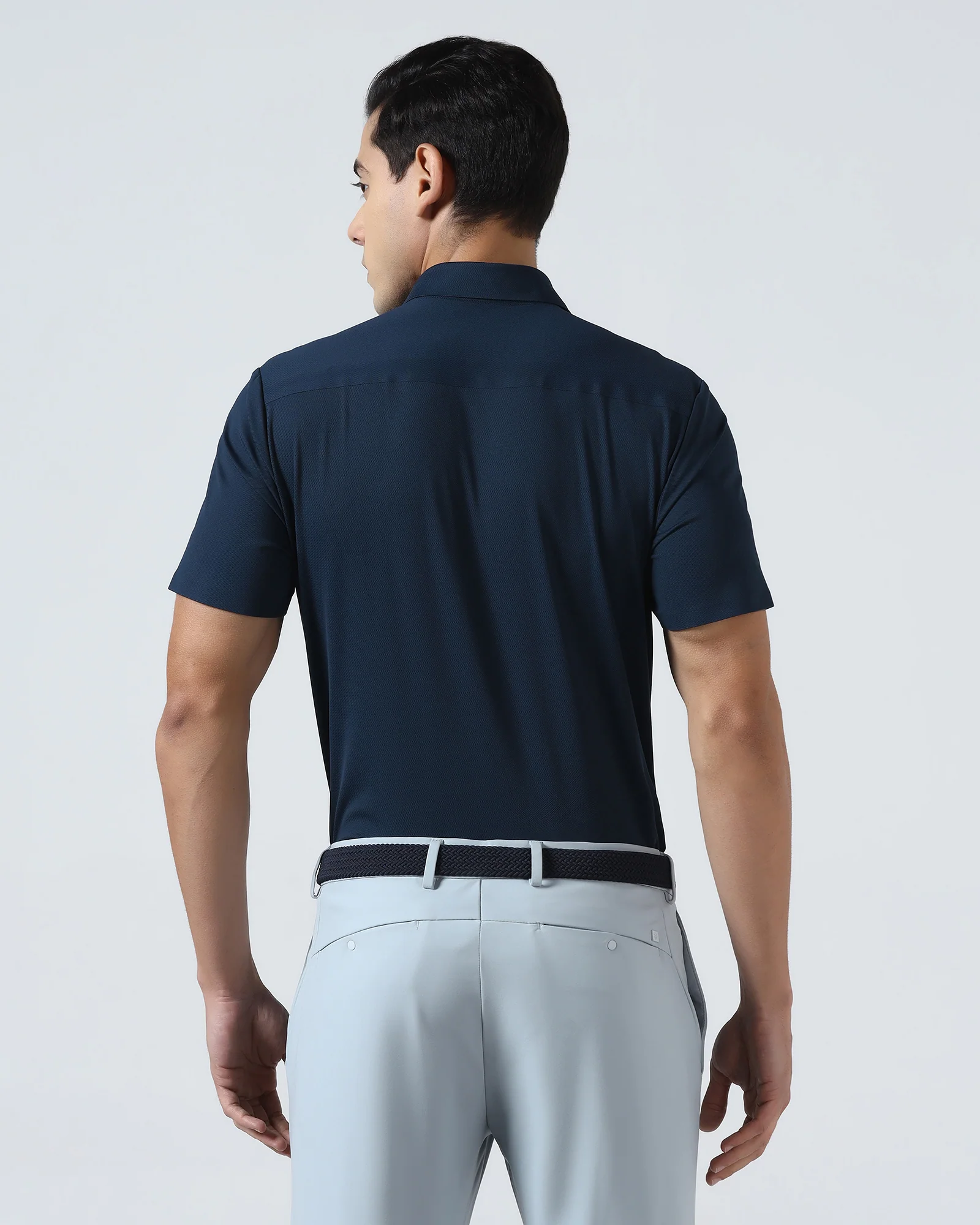 Navy Half Sleeve TechPro Textured Shirt - Henry - Image 2