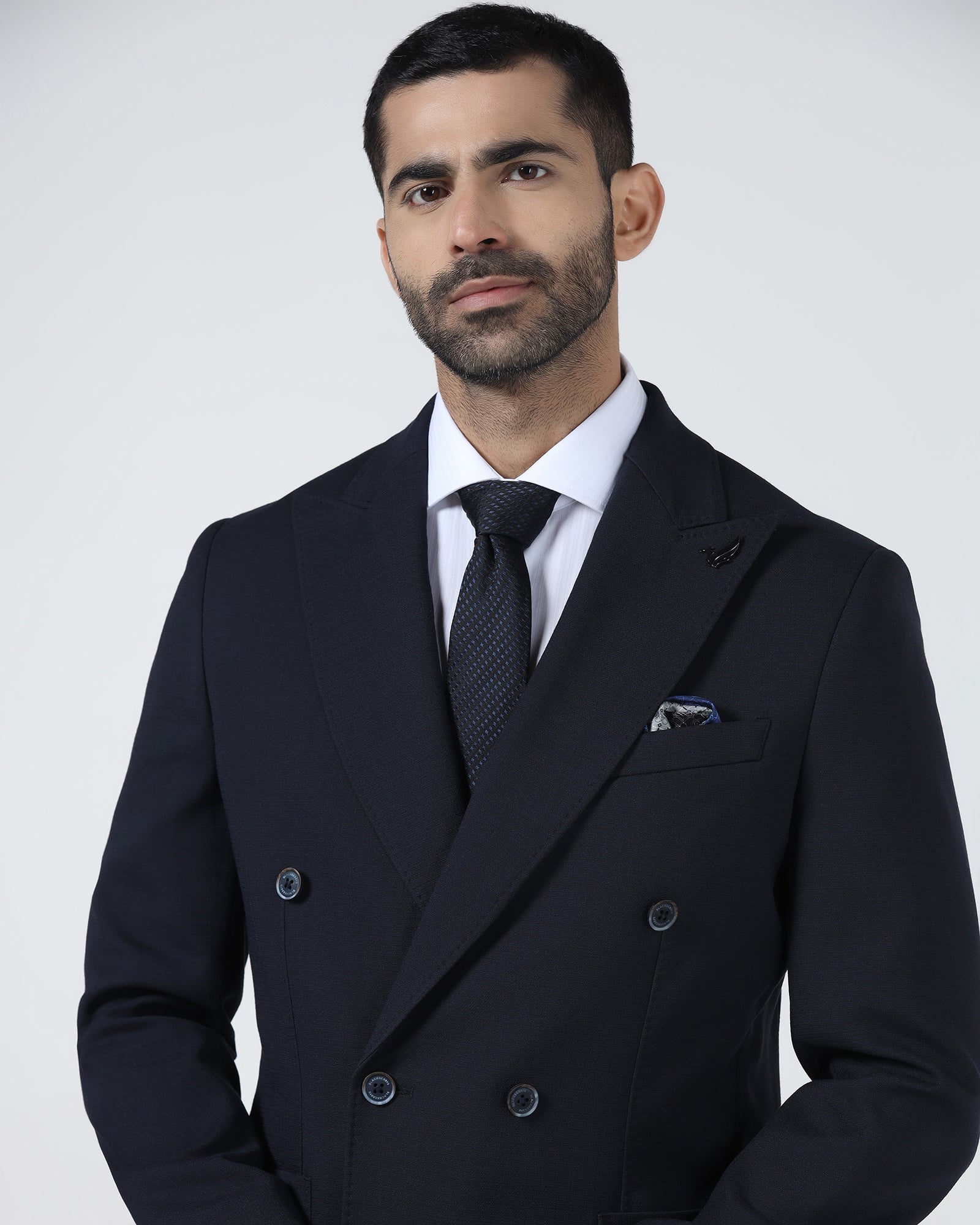 Navy Textured Blazer - Denzel - Image 4