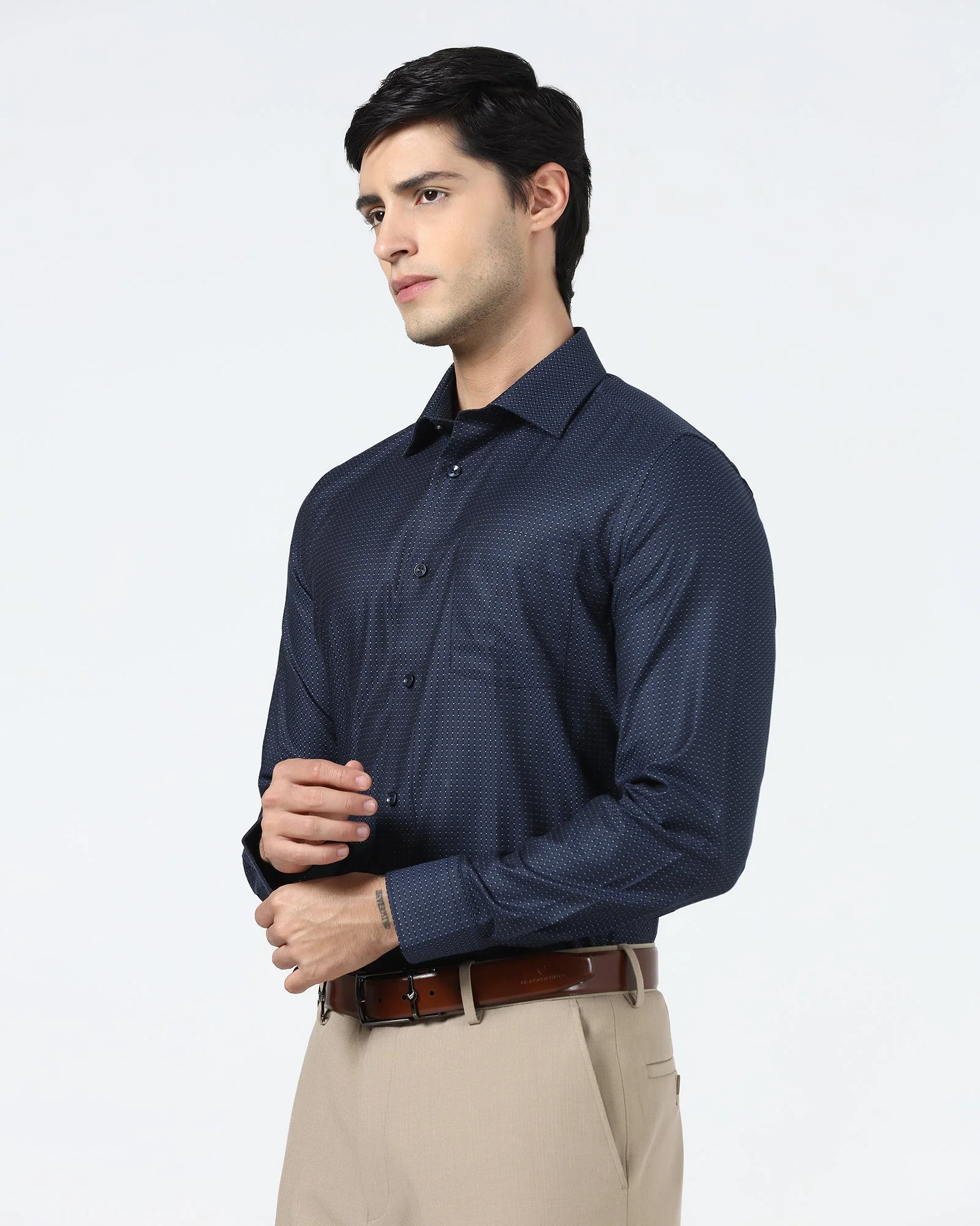 Navy Textured Shirt - Atlas - Image 8
