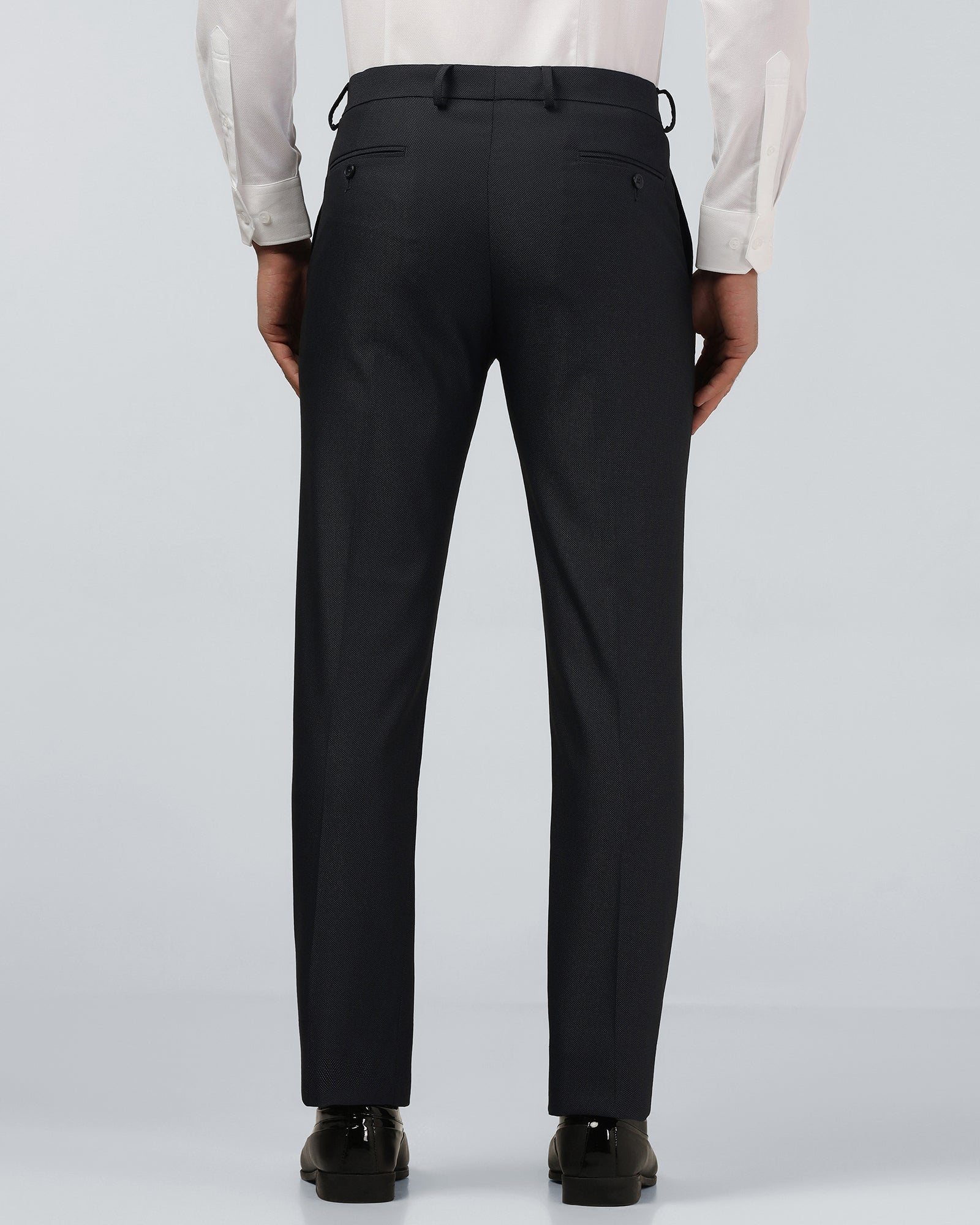 Navy Textured Trouser - Alan - Image 2