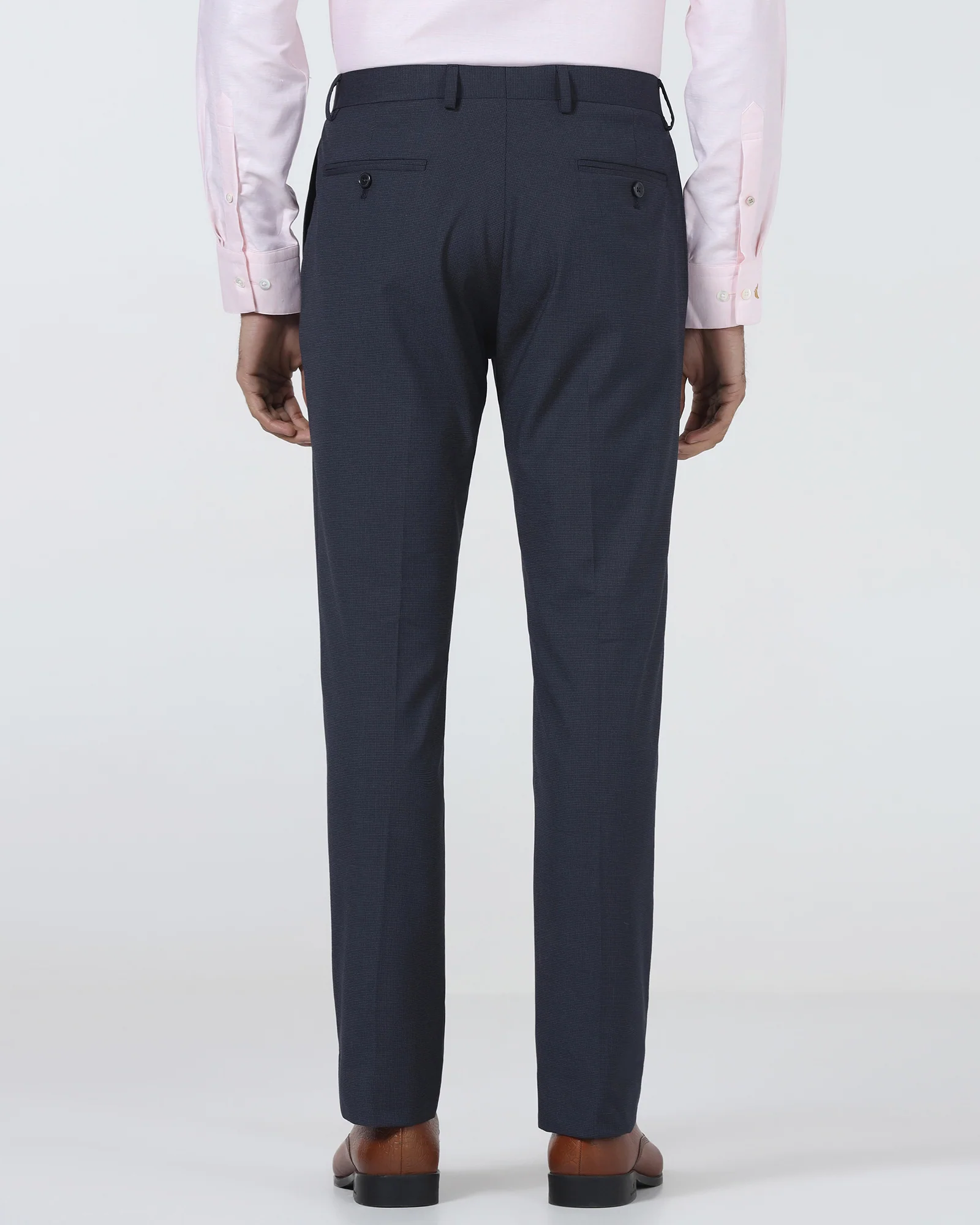 Navy Textured Trouser - Bernardo - Image 2