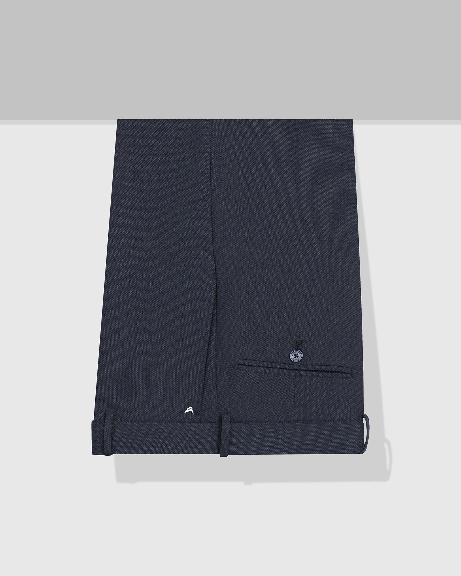 Navy Textured Trouser - Chivas - Image 5