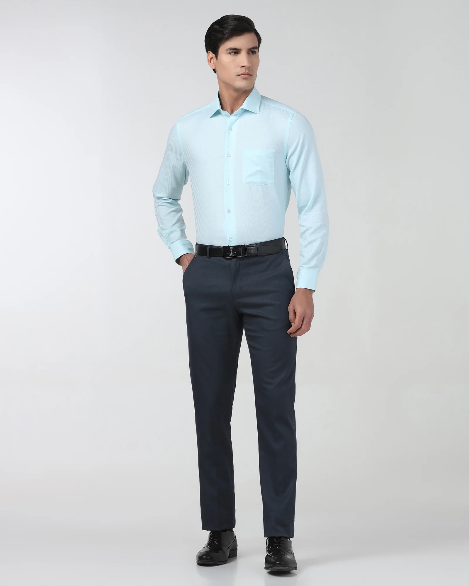 Navy Textured Trouser - Kylian