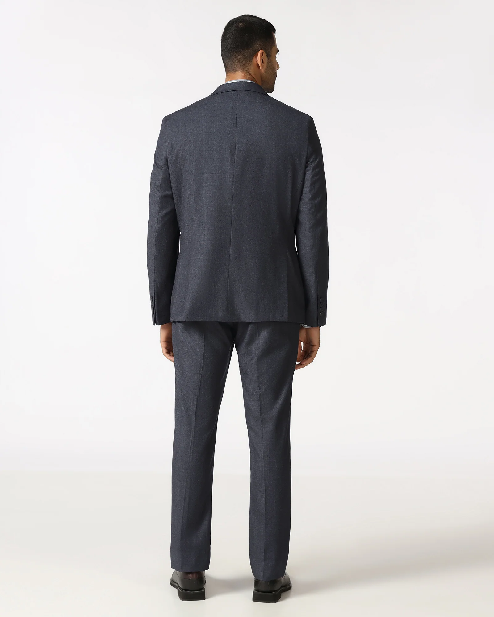 Navy Two Piece Check Suit - Donet - Image 2