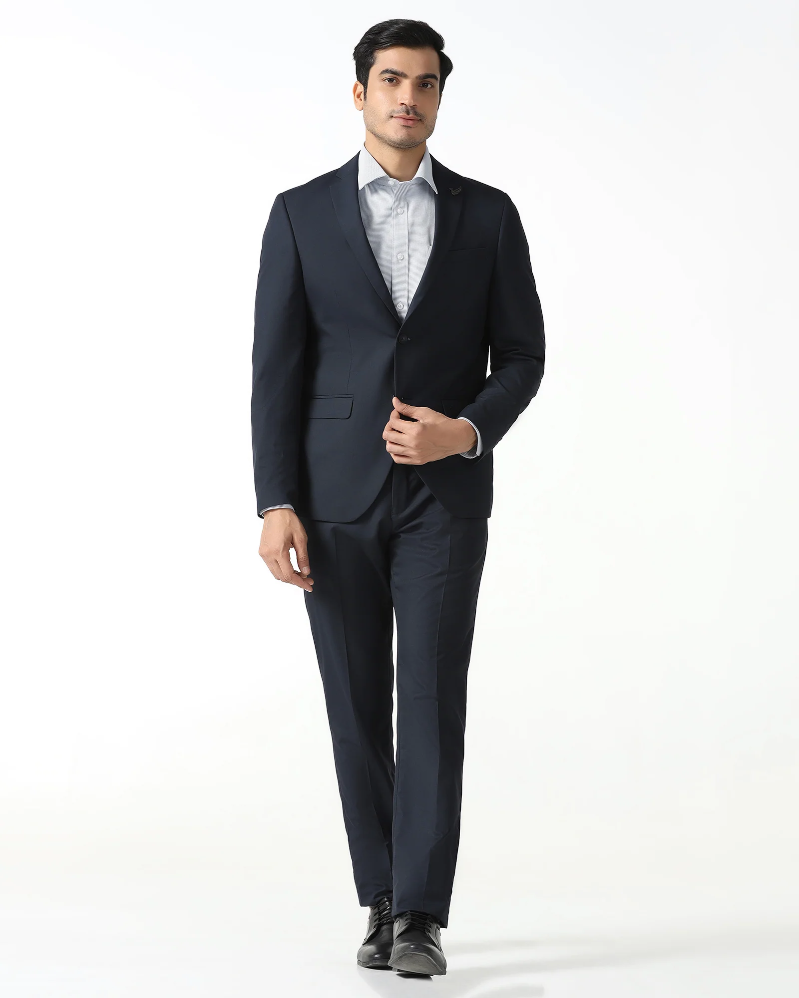 Navy Two Piece Solid Suit - Jorris - Image 8