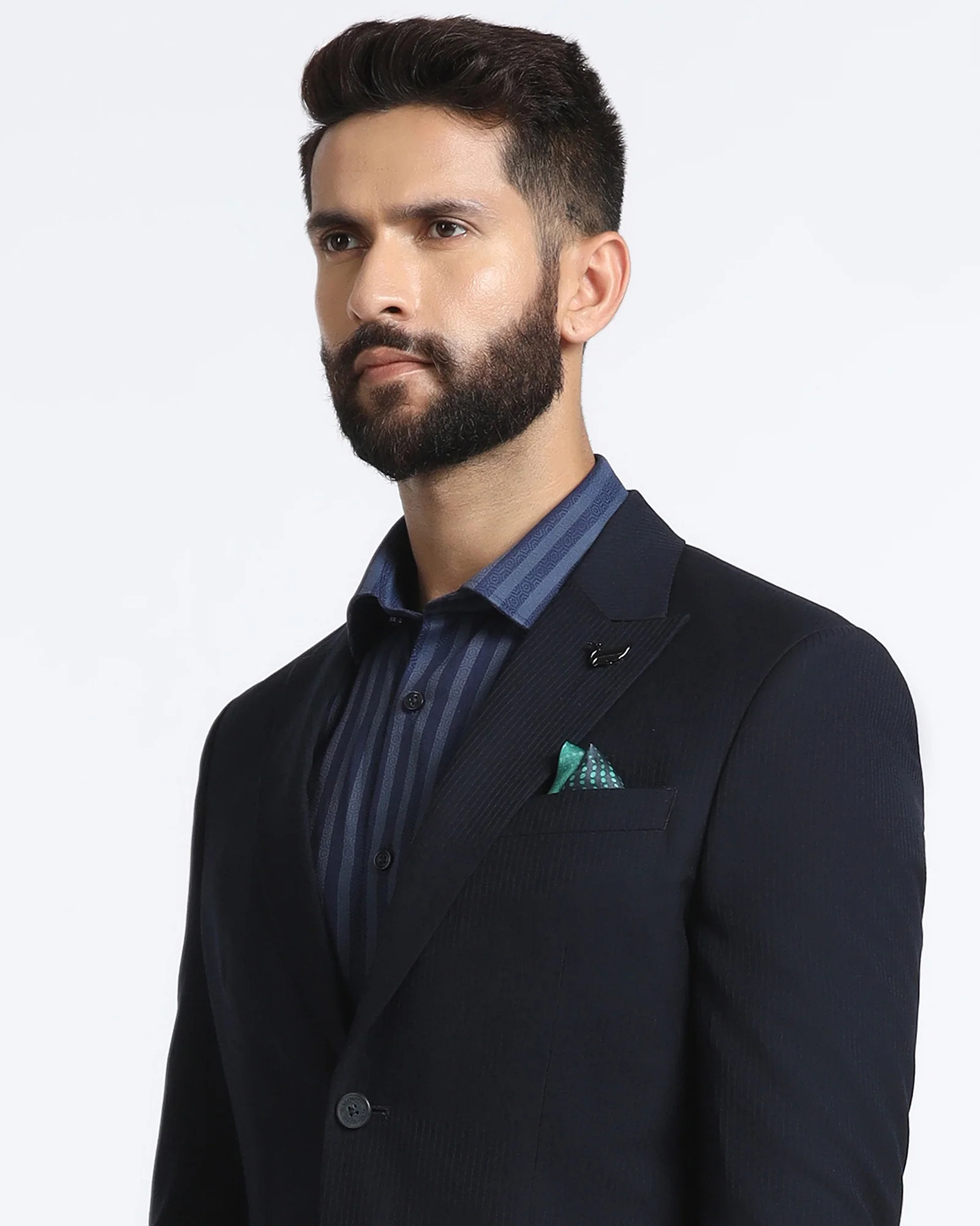 Navy Two Piece Stripe Suit - Jime - Image 4