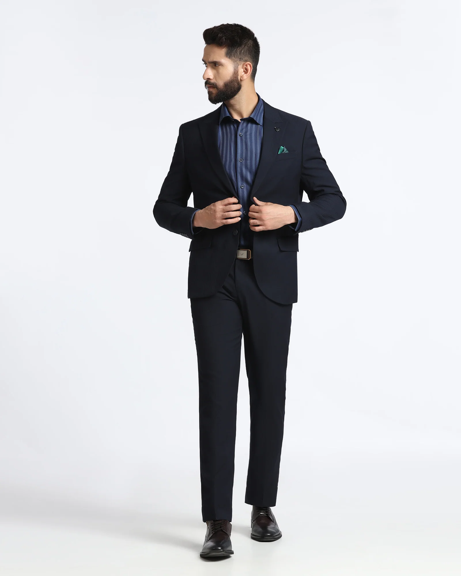 Navy Two Piece Stripe Suit - Jime - Image 8