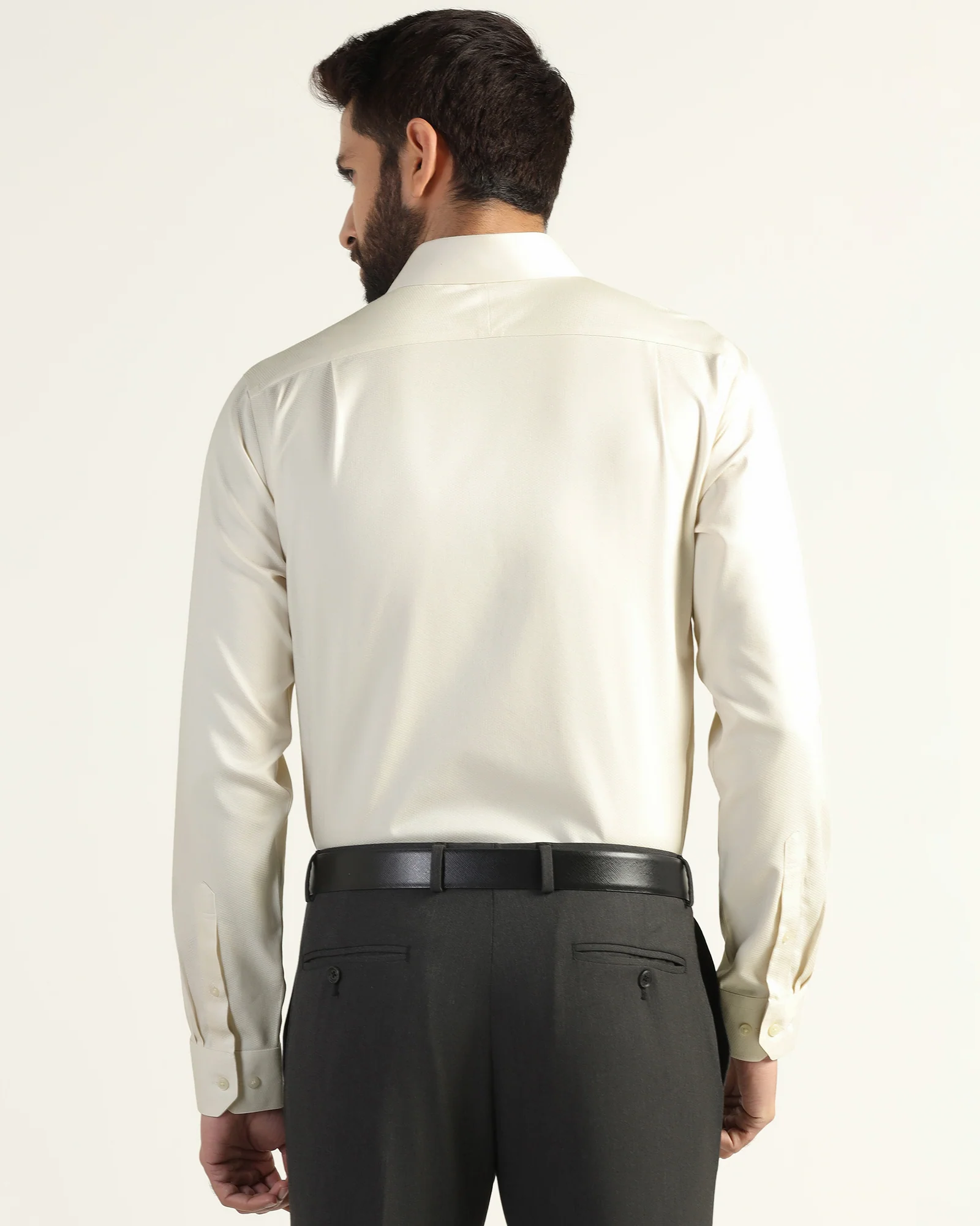 Non Iron Formal Cream Textured Shirt - E31 - Image 2