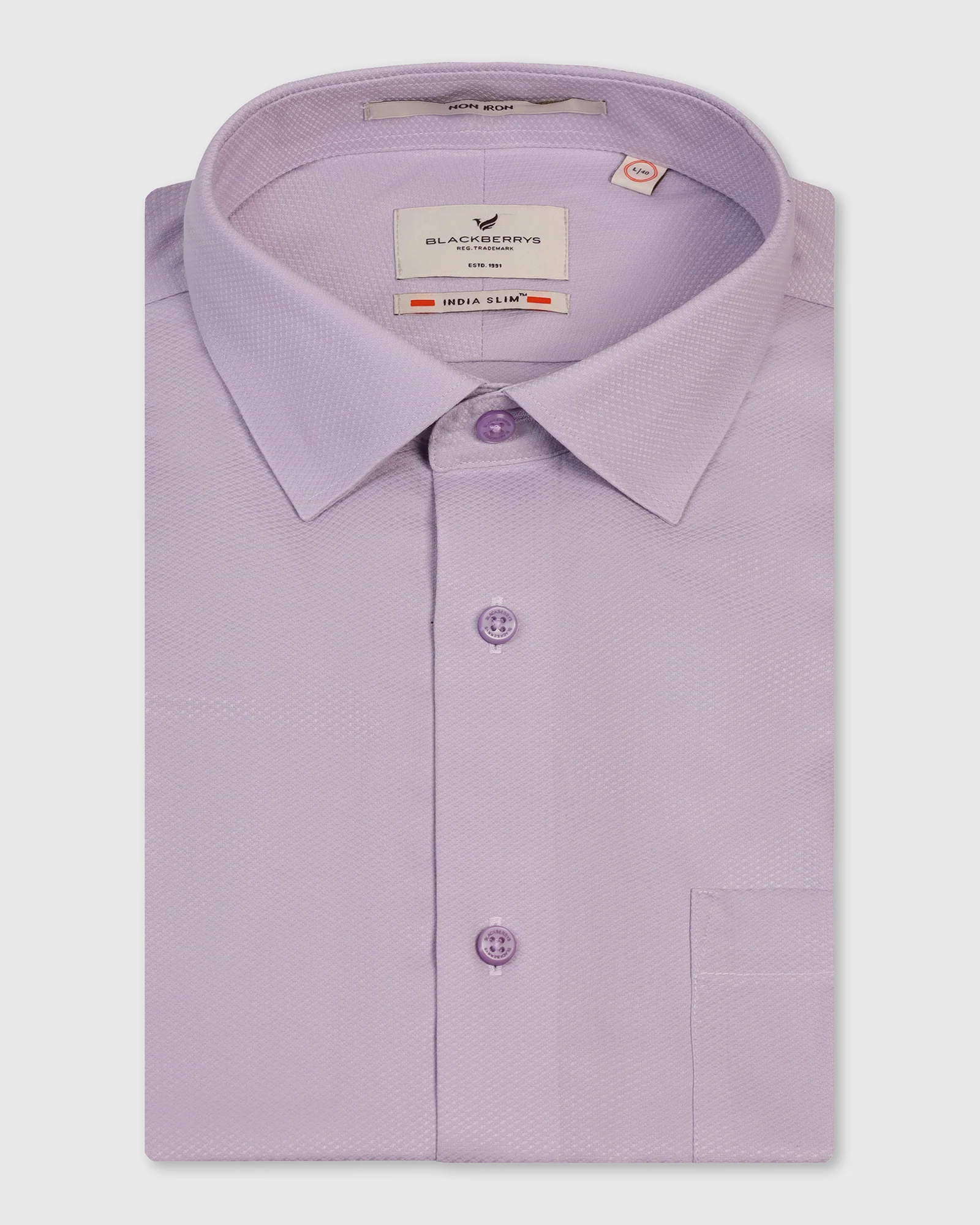 Non Iron Formal Lavender Textured Shirt - E31 - Image 5