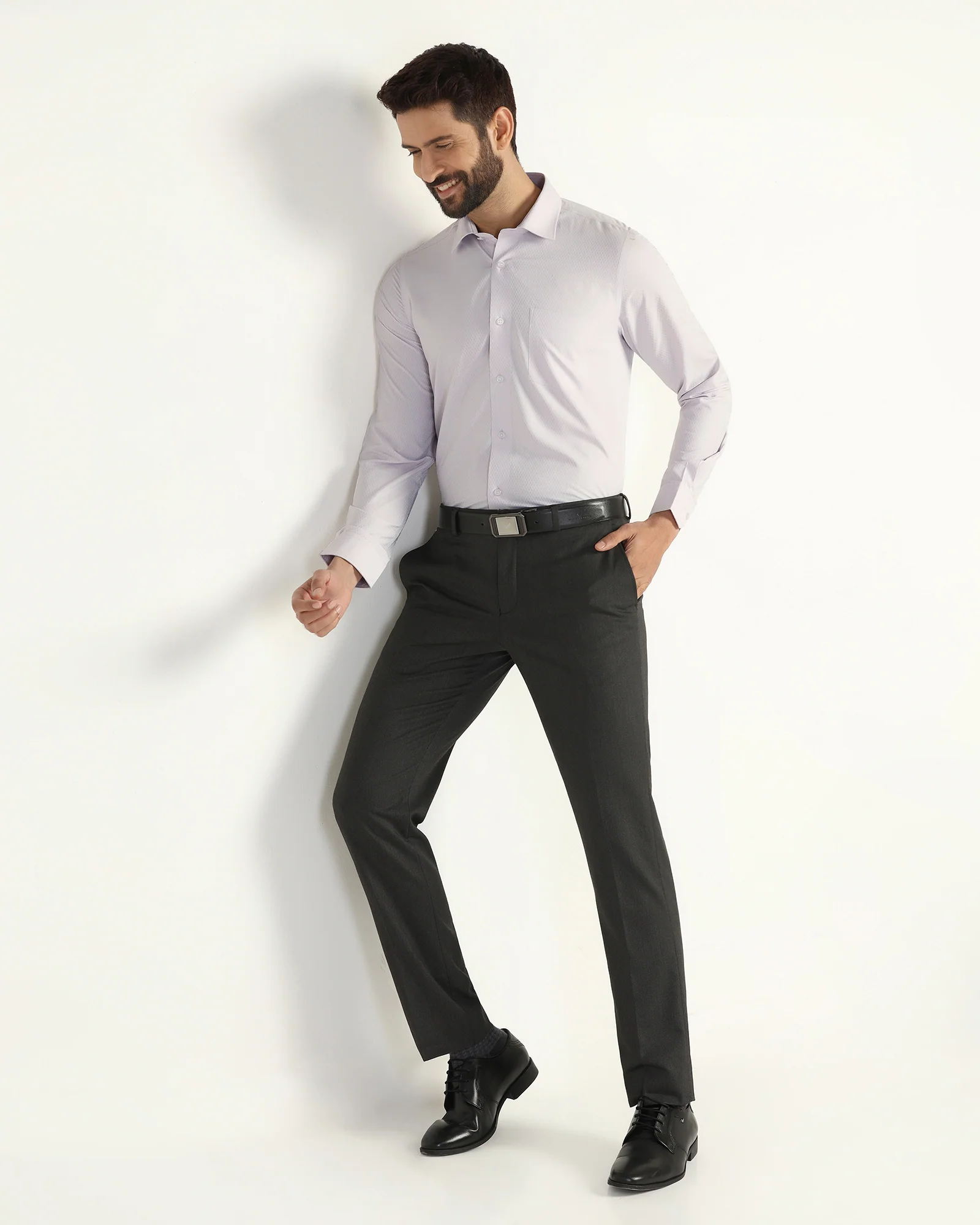 Non Iron Formal Lavender Textured Shirt - Wren - Image 7