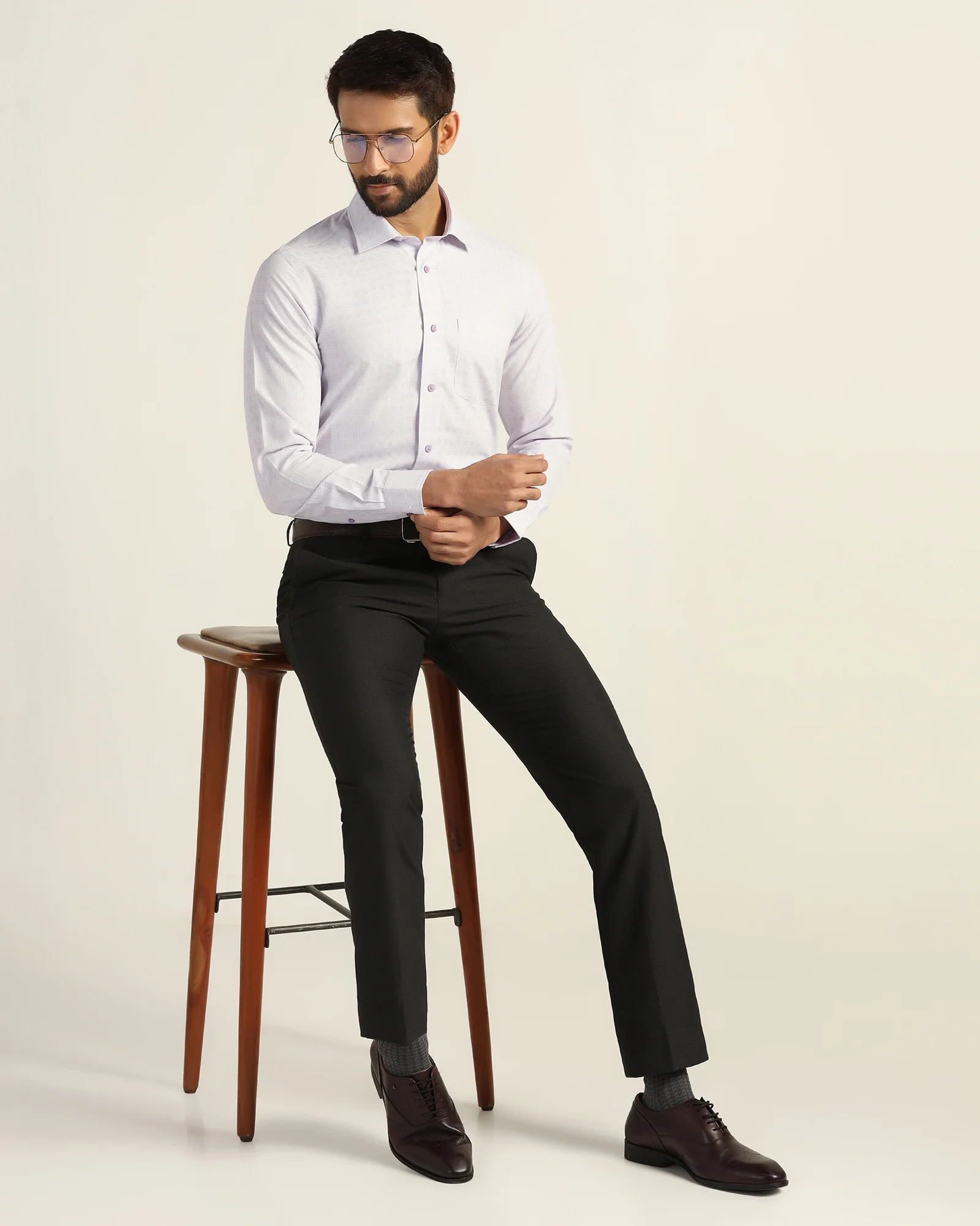 Non Iron Formal Lavender Textured Shirt - Wynn - Image 7