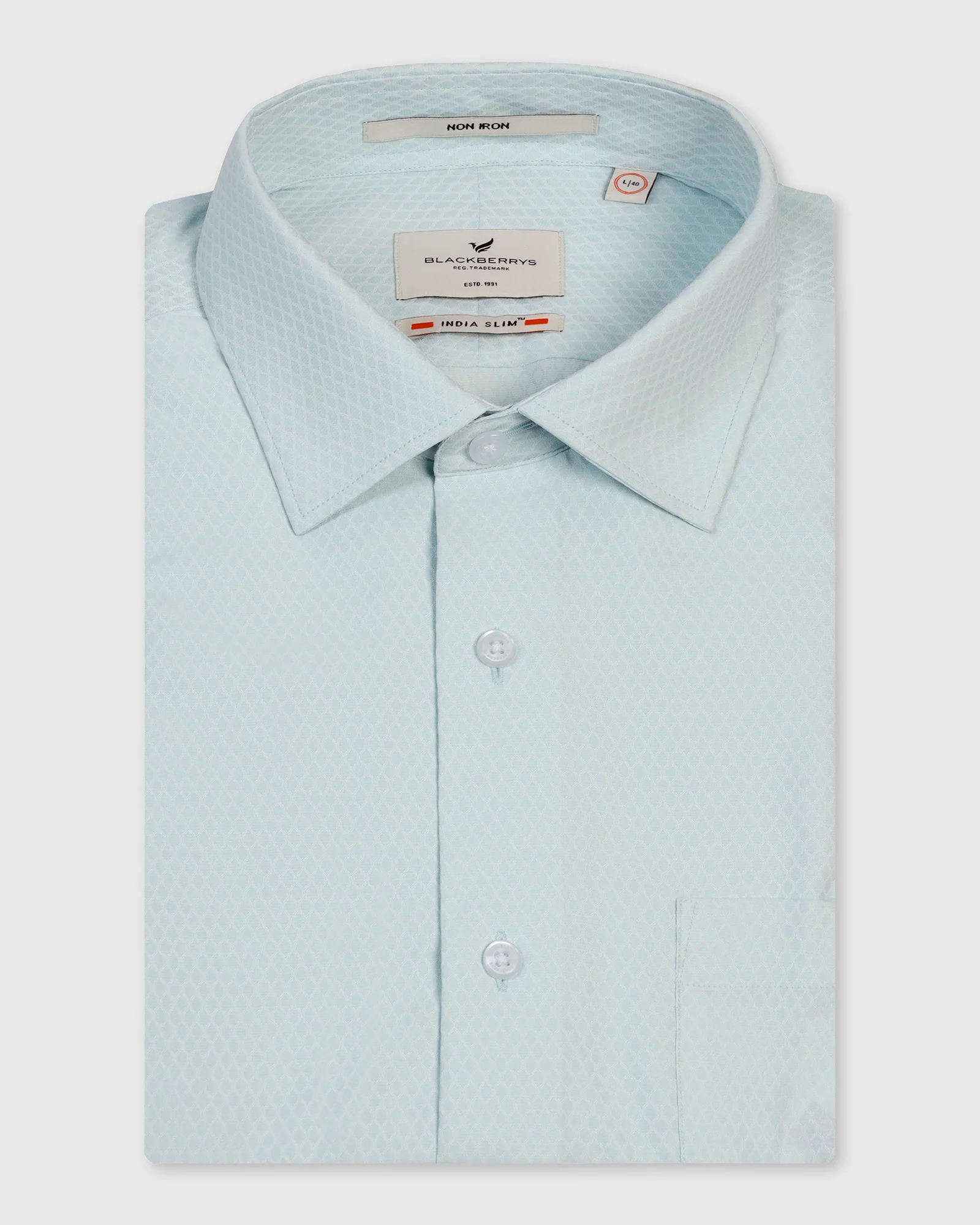 Non Iron Formal Mint Textured Shirt - Wren - Image 5