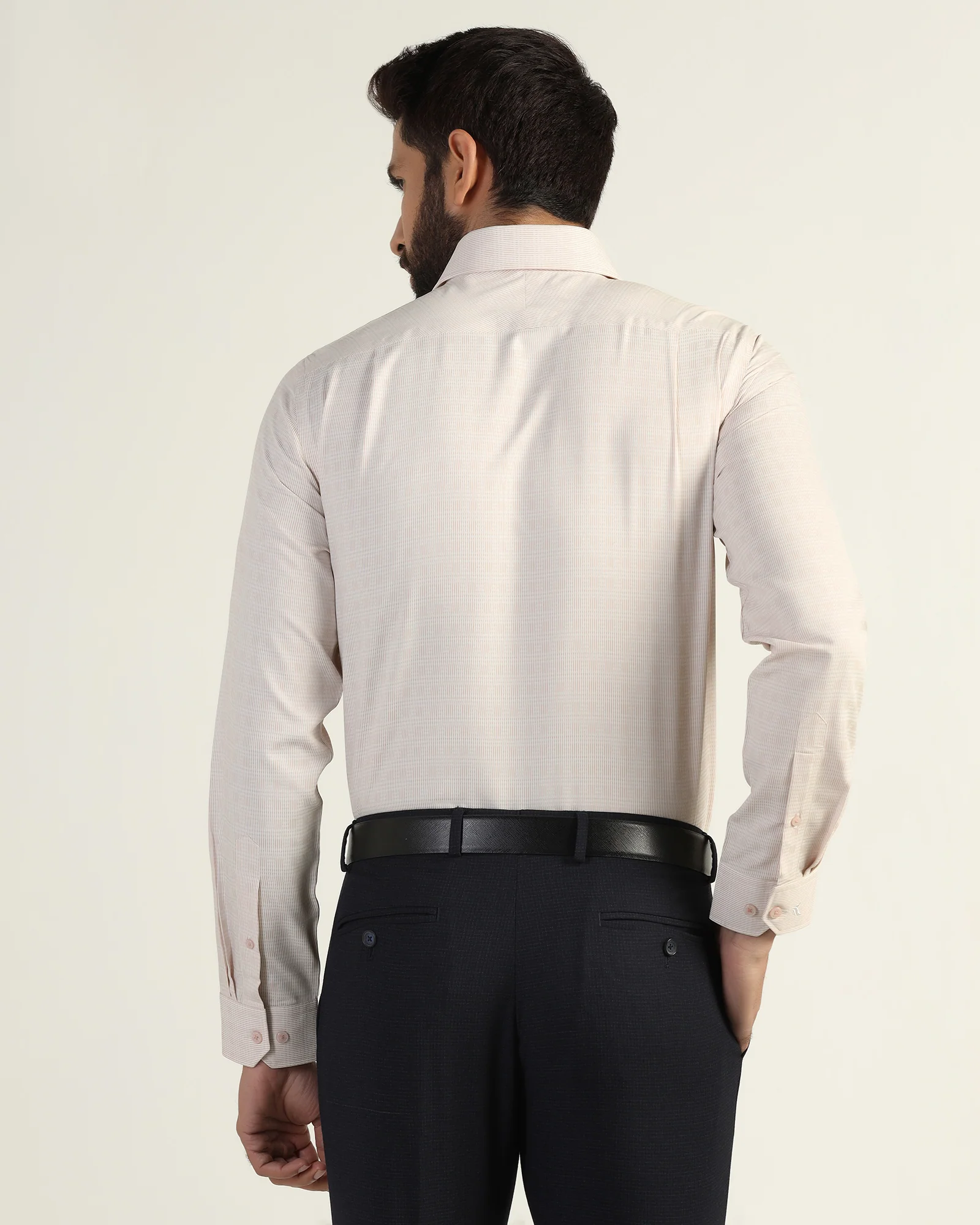 Non Iron Formal Peach Textured Shirt - Wynn - Image 2