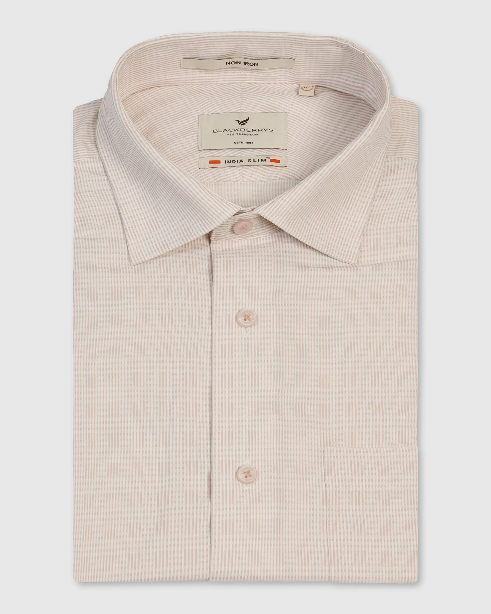 Non Iron Formal Peach Textured Shirt - Wynn - Image 5
