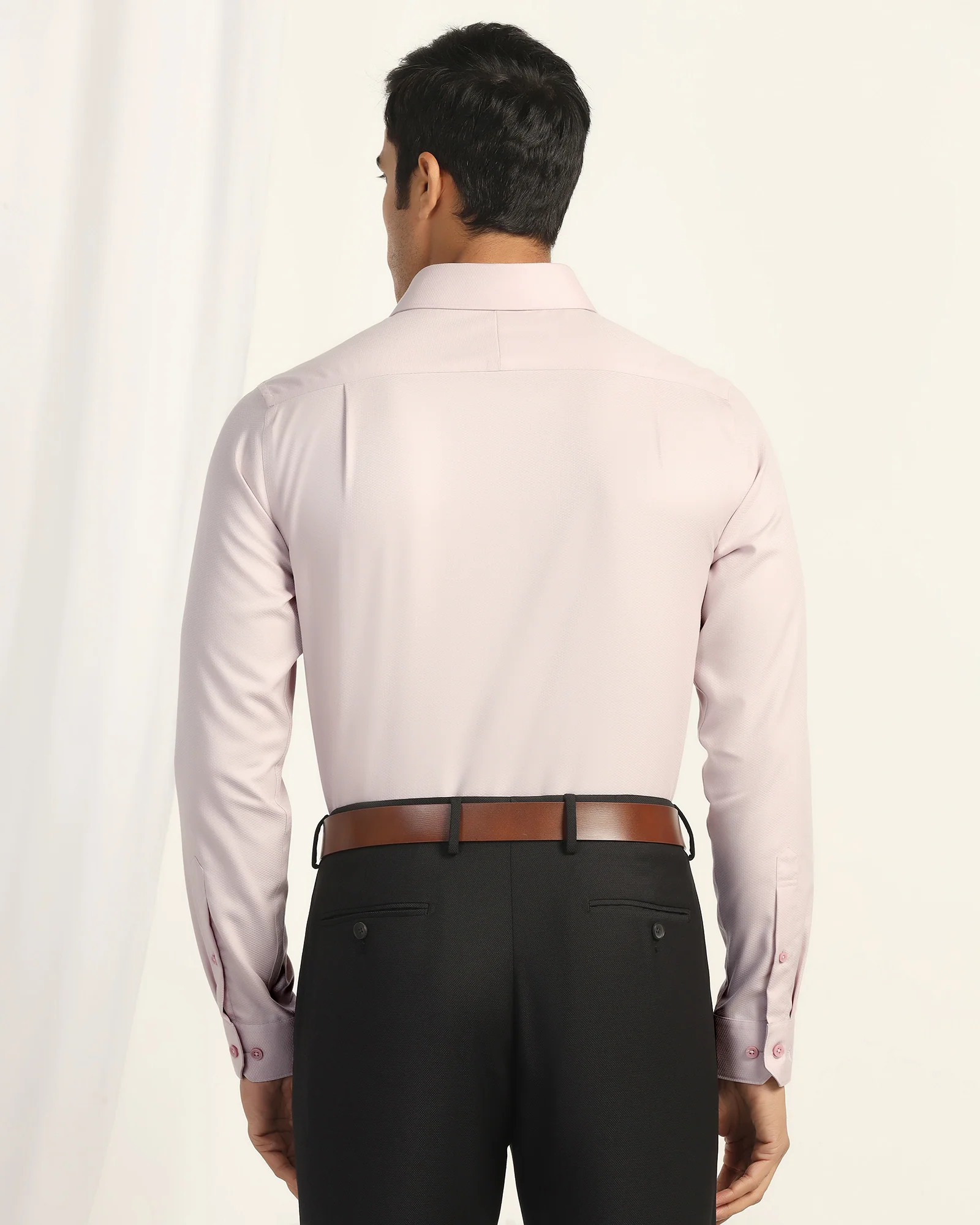 Non Iron Formal Pink Solid Shirt - P31 - Image 2