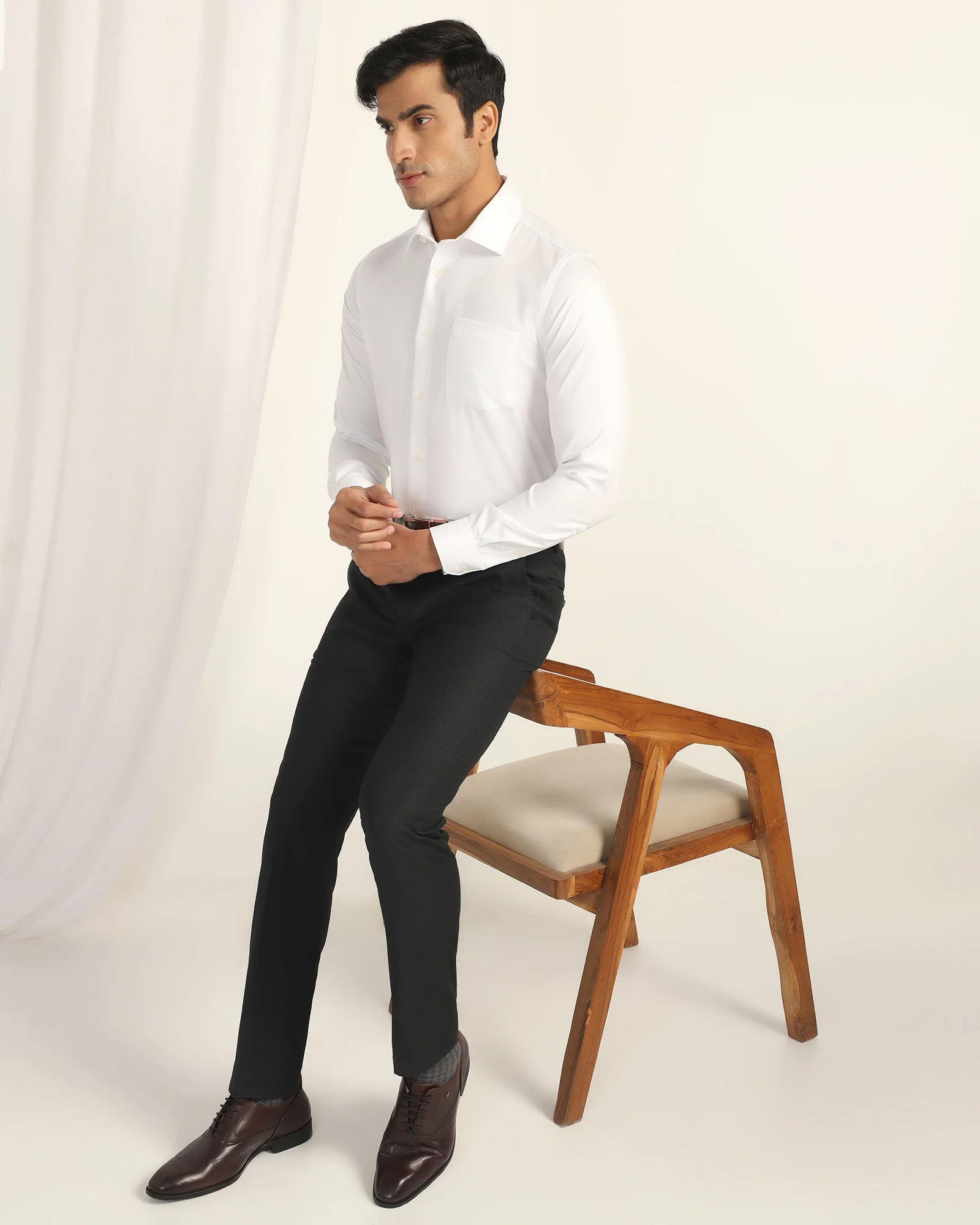 Non Iron Formal White Solid Shirt - P31 - Image 8