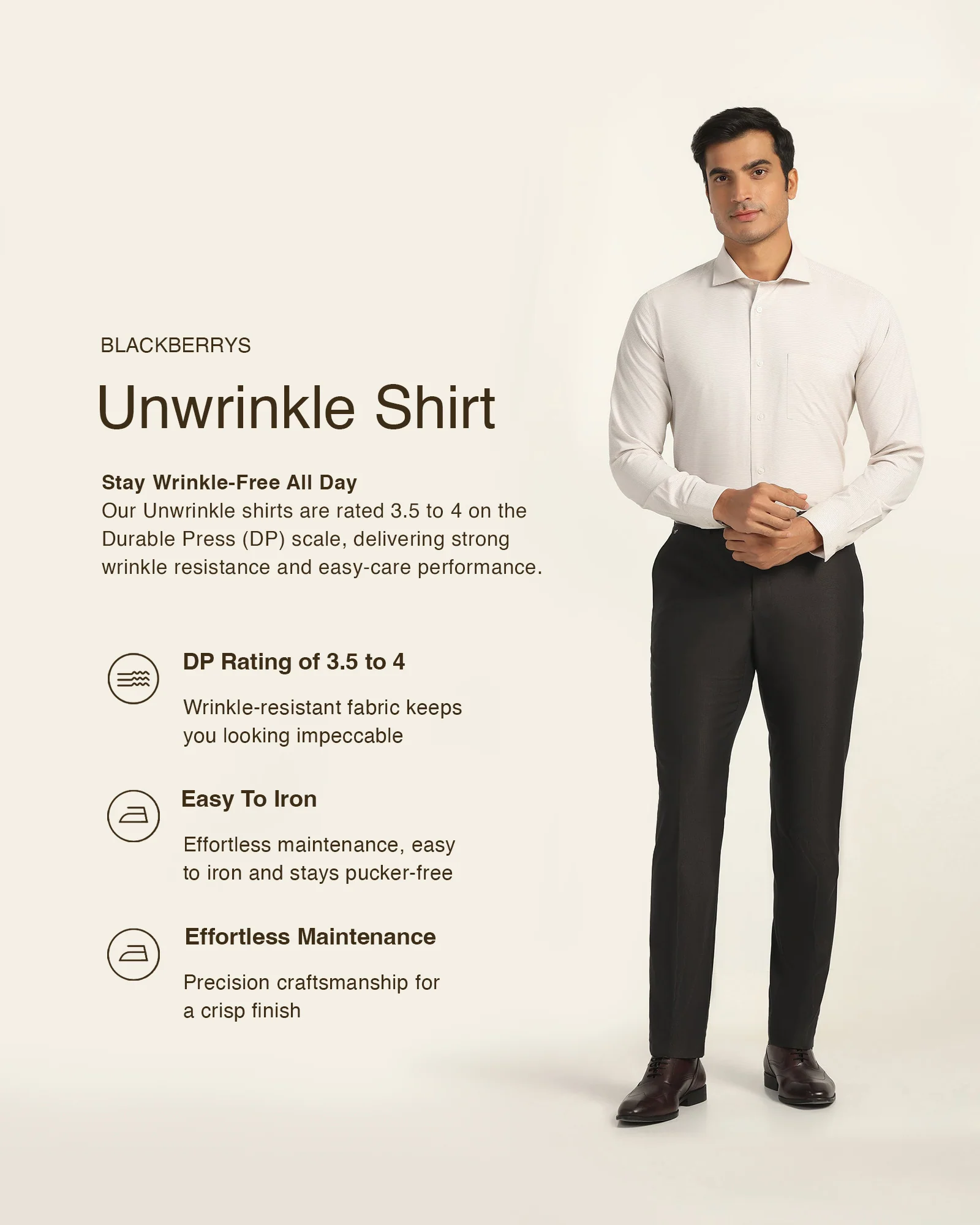 Non Iron Formal Yellow Textured Shirt - Wise - Image 3