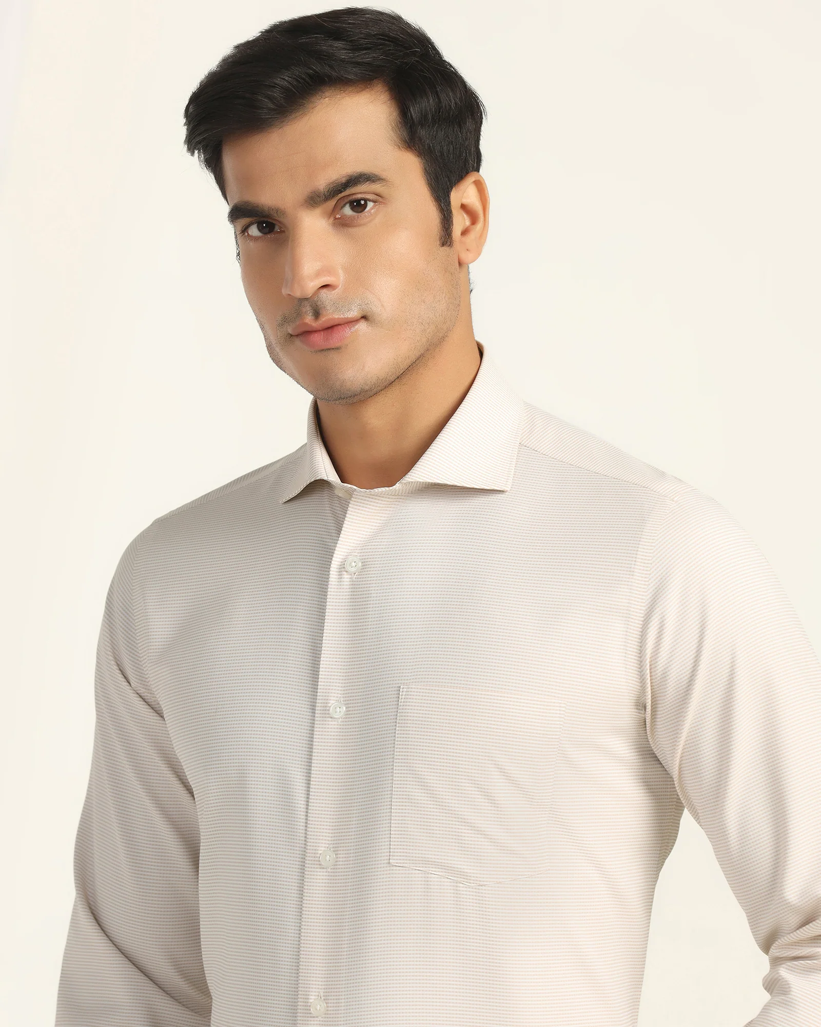 Non Iron Formal Yellow Textured Shirt - Wise - Image 4