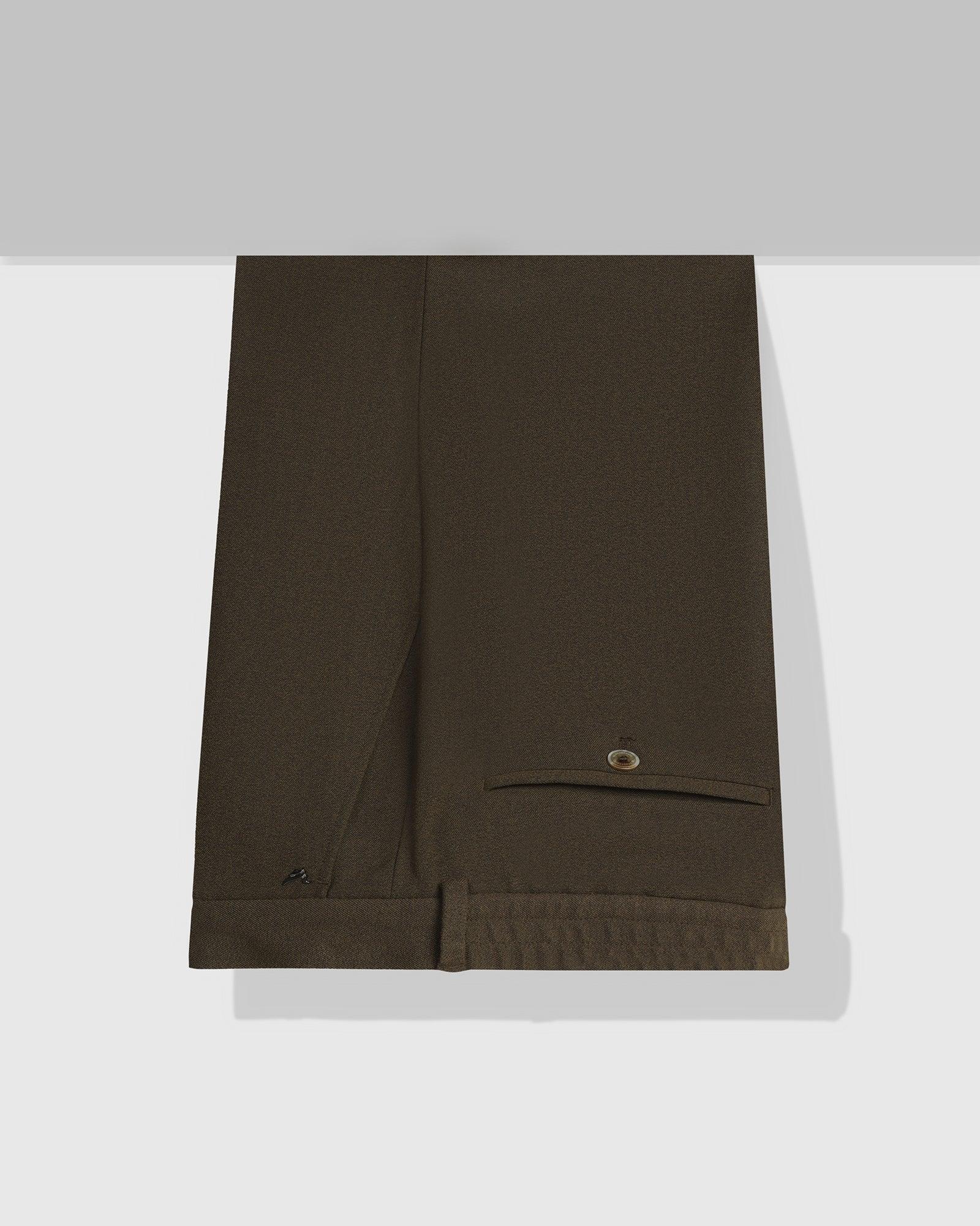 Sneaker Fit Brown Textured Pant - Carens - Image 5
