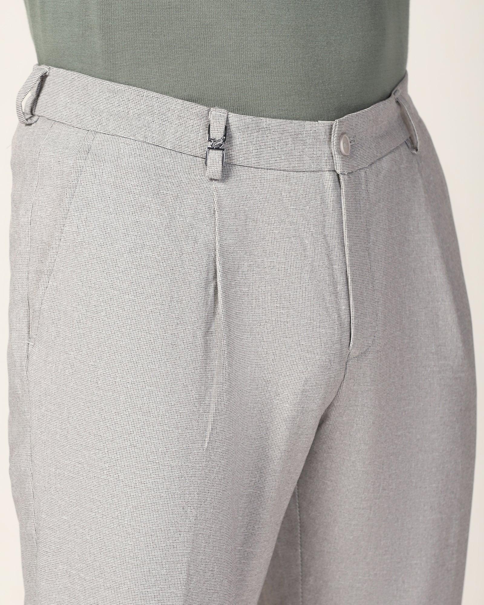 Sneaker Fit Grey Textured Pant - Fronx - Image 4