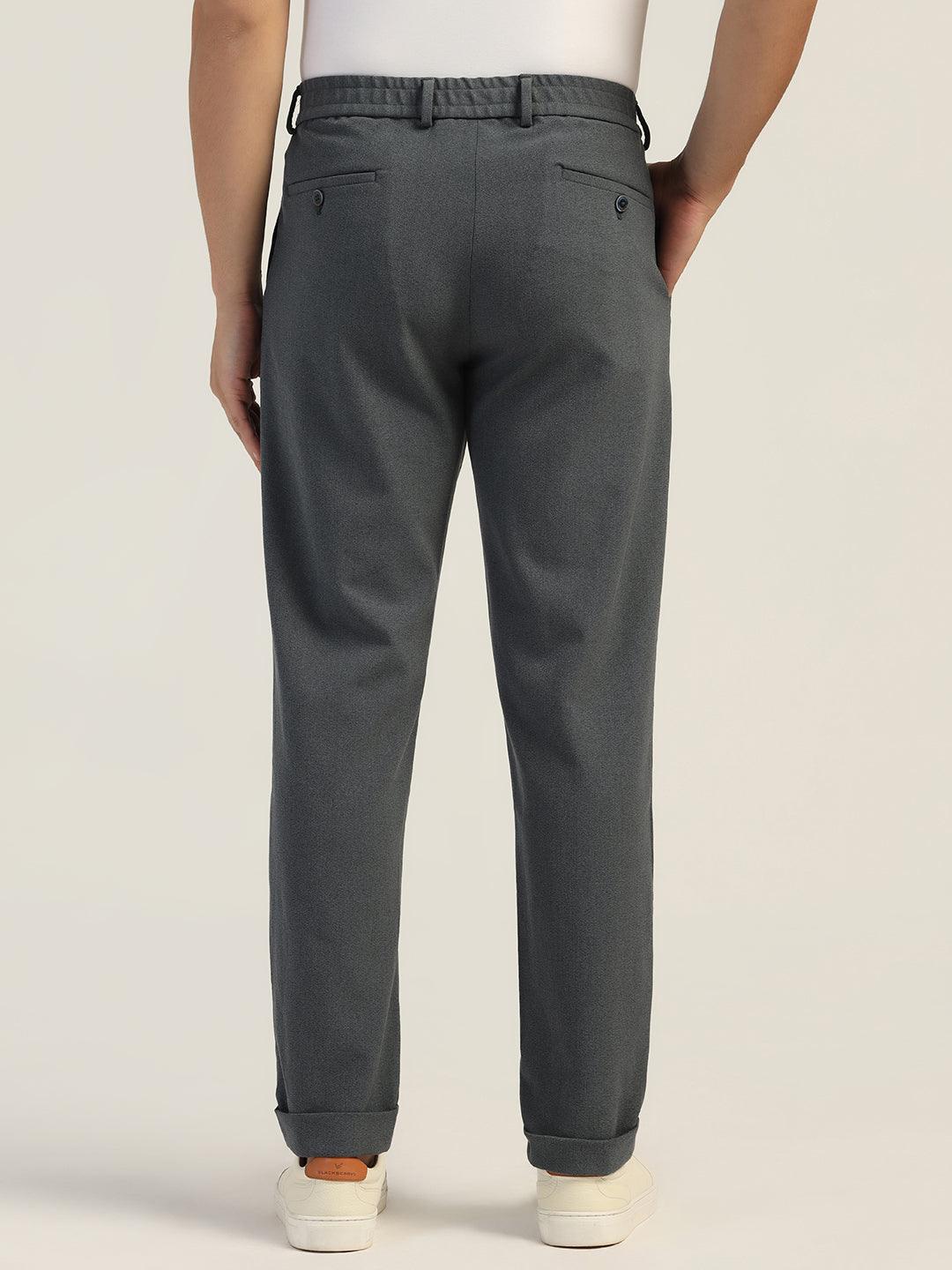 Sneaker Fit Petrol Blue Textured Pant - Carens - Image 2