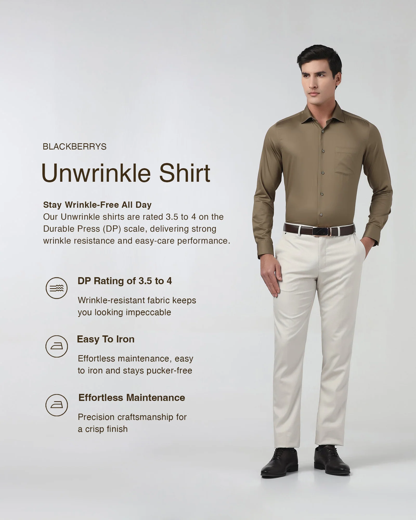 Ochre Unwrinkle Solid Shirt - Sylvia - Image 3