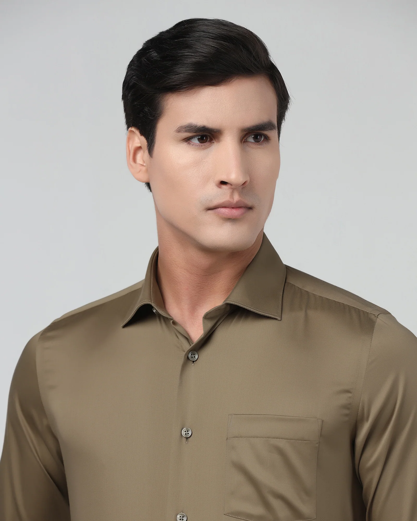 Ochre Unwrinkle Solid Shirt - Sylvia - Image 4