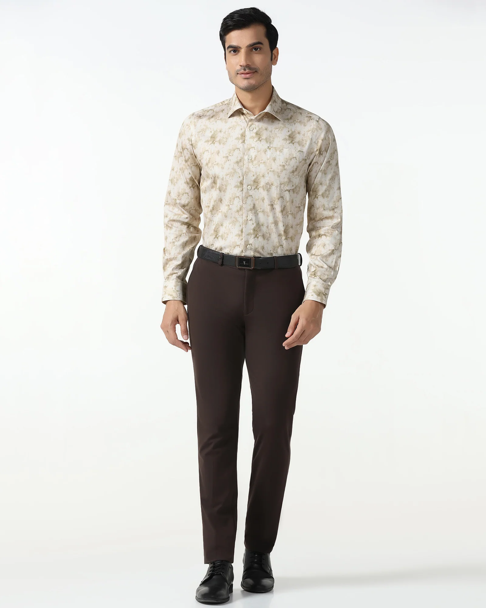 Ochre Abstract Printed Shirt - Piano - Image 3