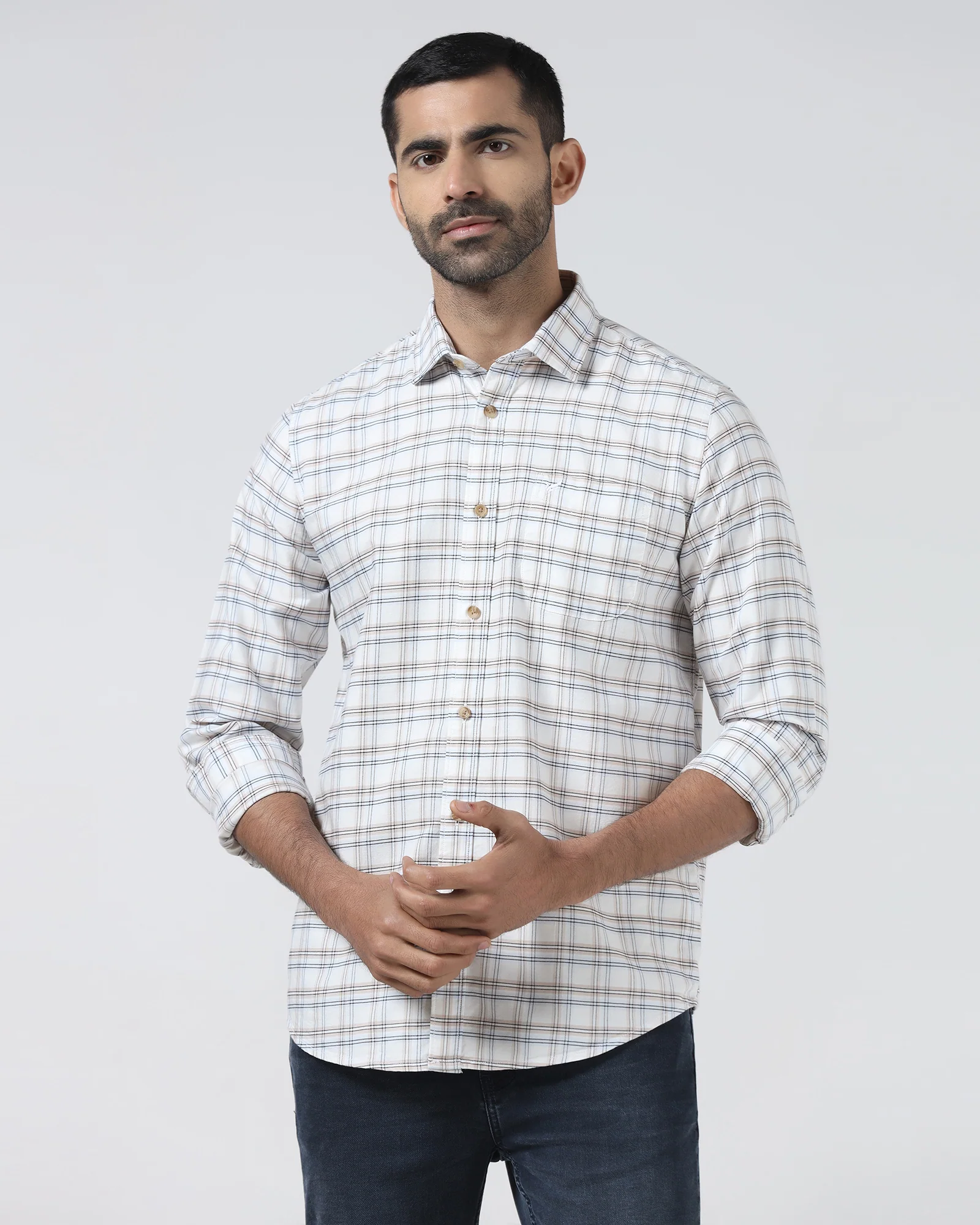 Off White Check Shirt - Valento