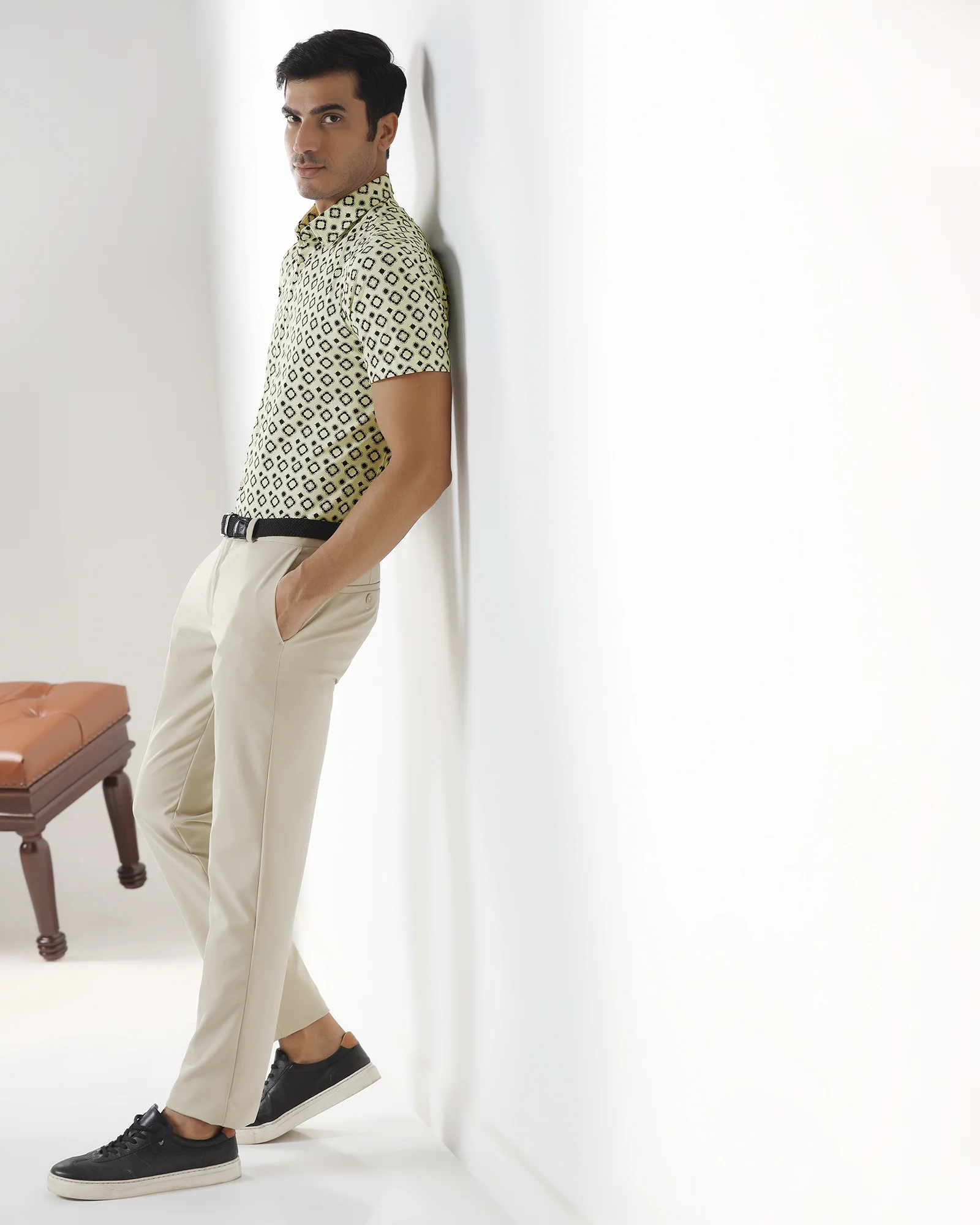 Off White Half Sleeve TechPro Printed Shirt - Ronnel - Image 7