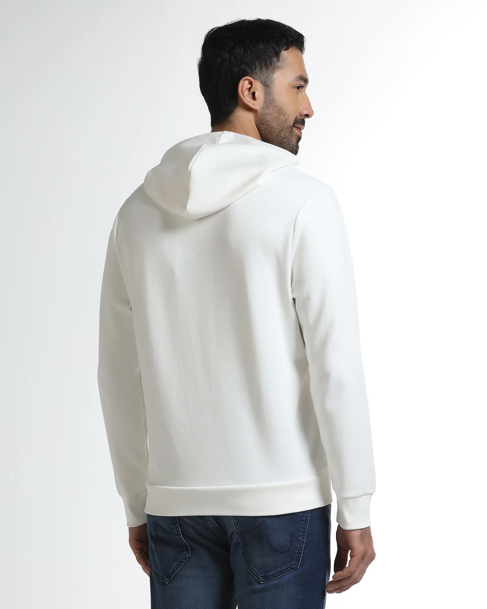 Off White Hoodie Solid Sweatshirt - Tempo - Image 2