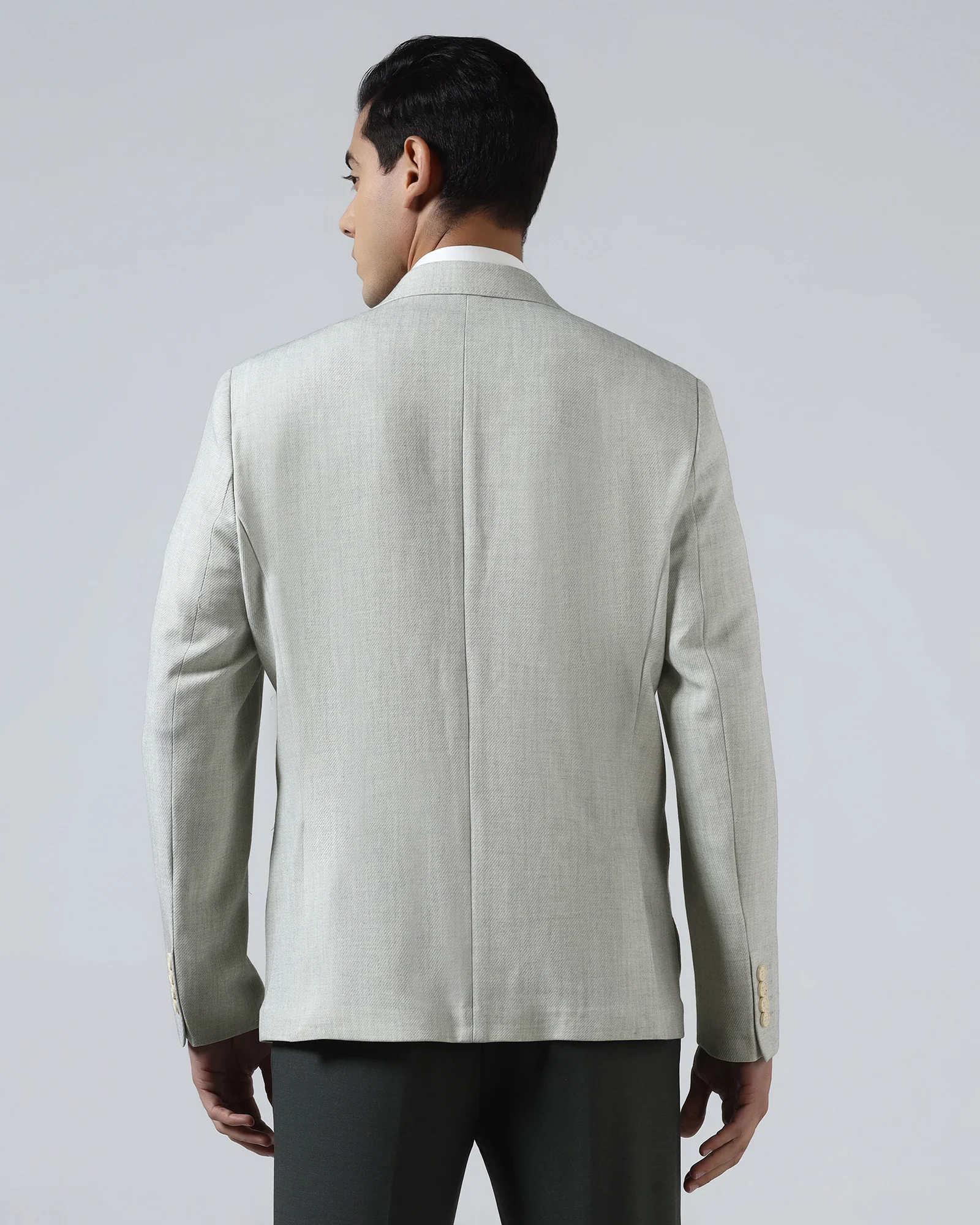 Off White Textured Blazer - Wilson - Image 2