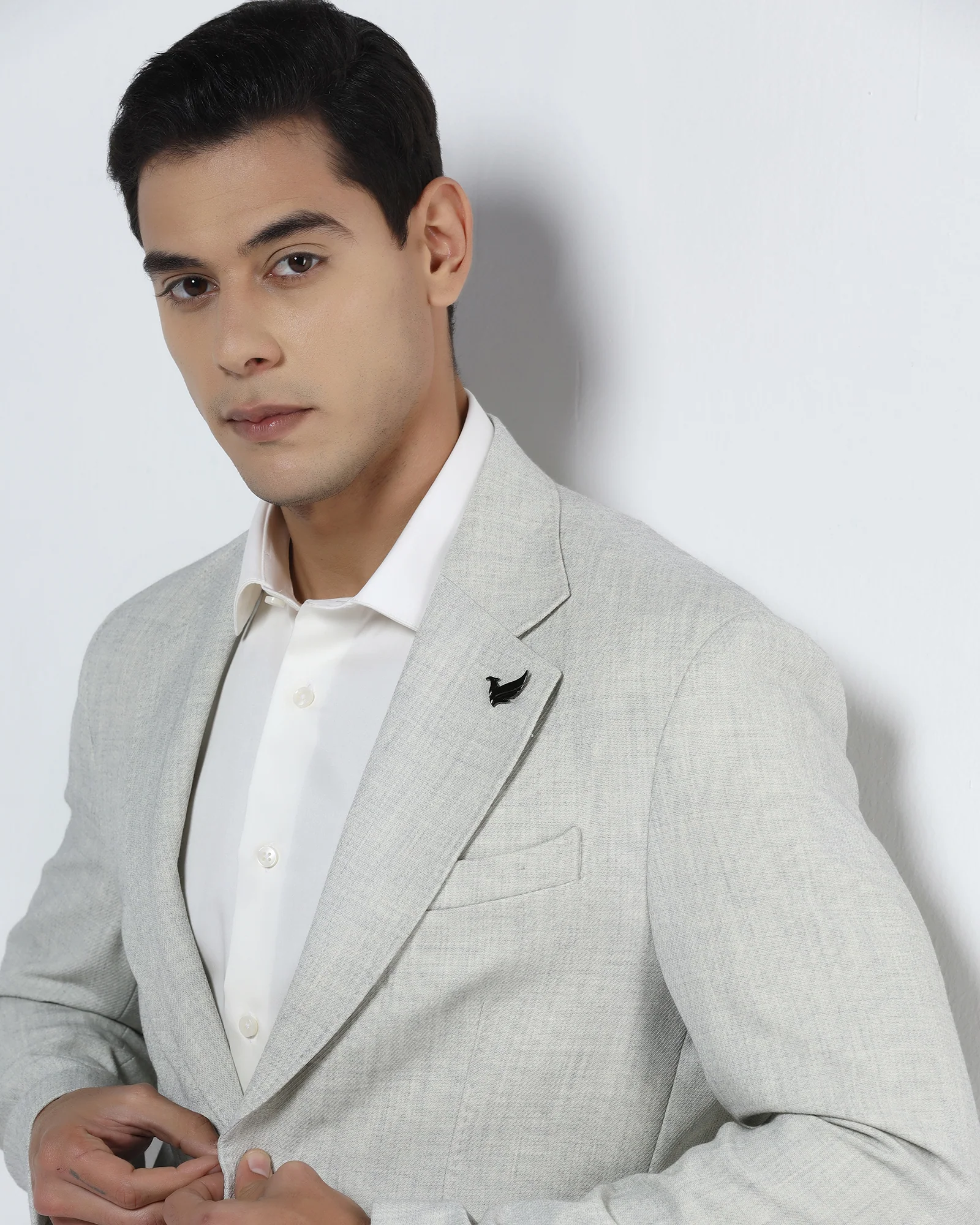 Off White Textured Blazer - Wilson - Image 4