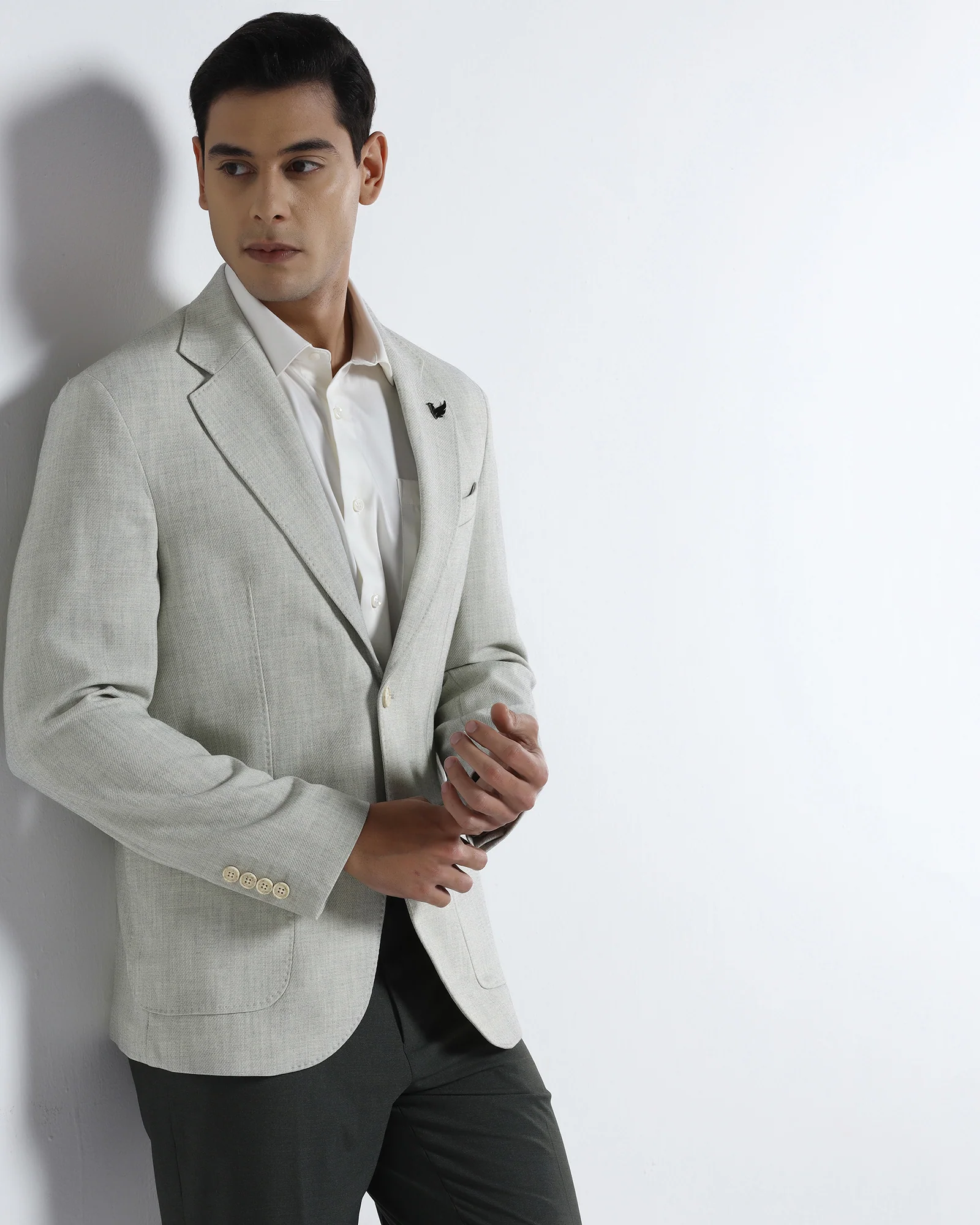 Off White Textured Blazer - Wilson - Image 6