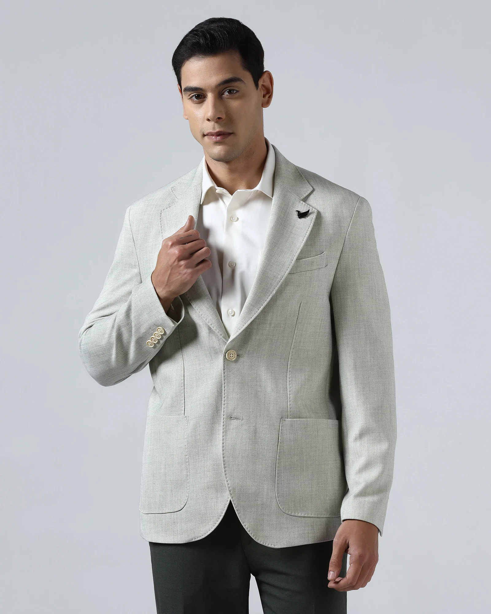 Off White Textured Blazer - Wilson - Image 7