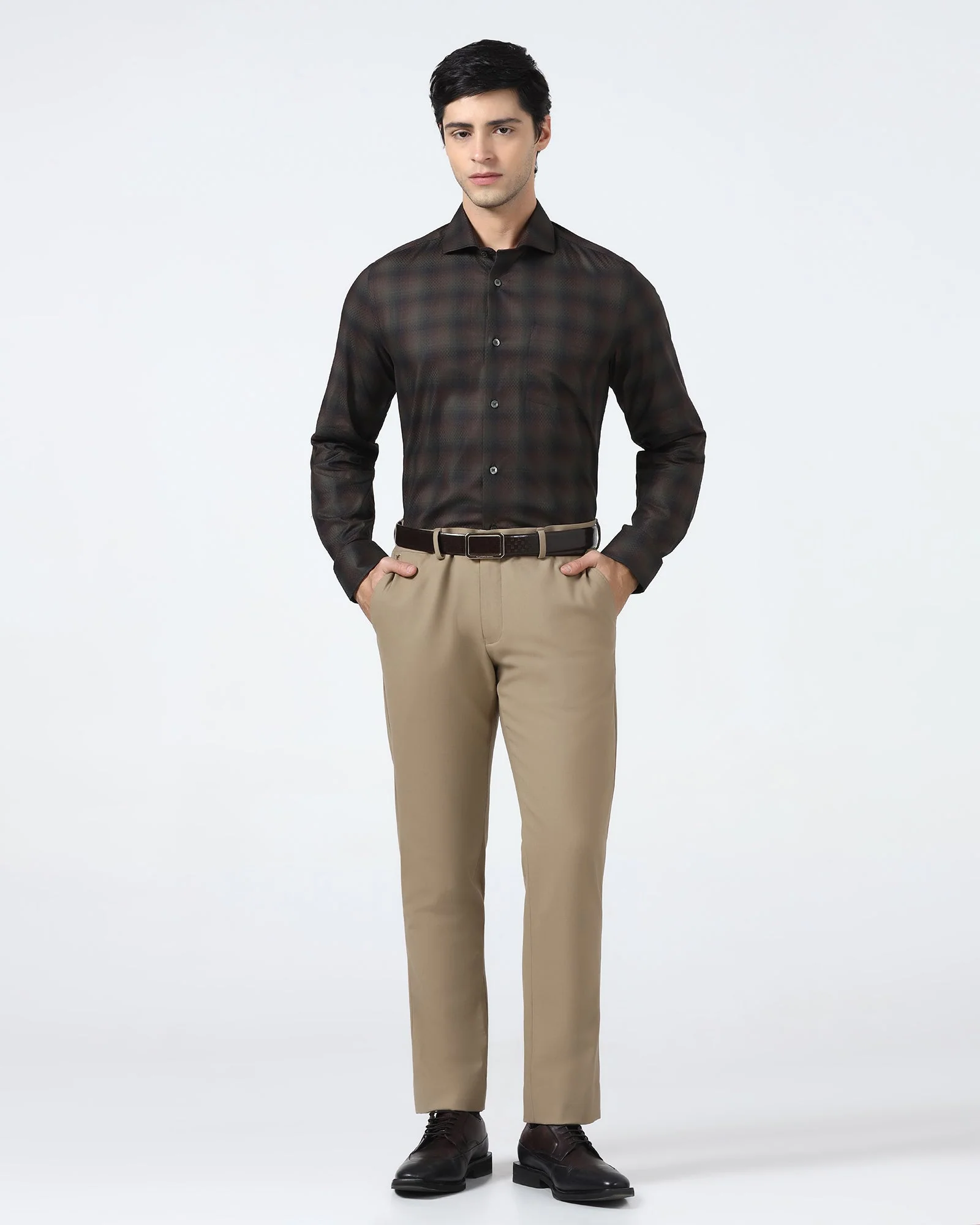 Olive Check Shirt - Perkin - Image 4