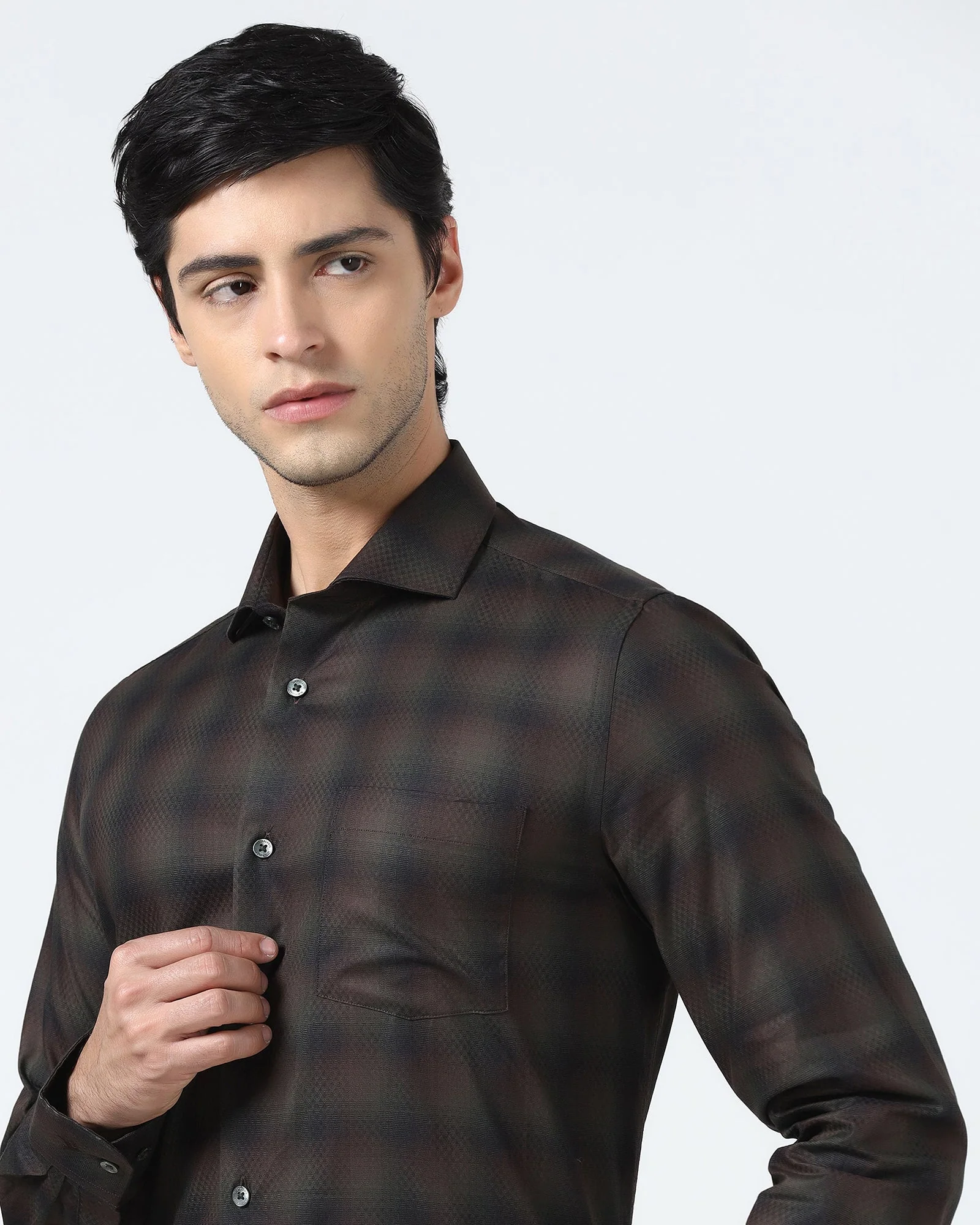 Olive Check Shirt - Perkin - Image 5