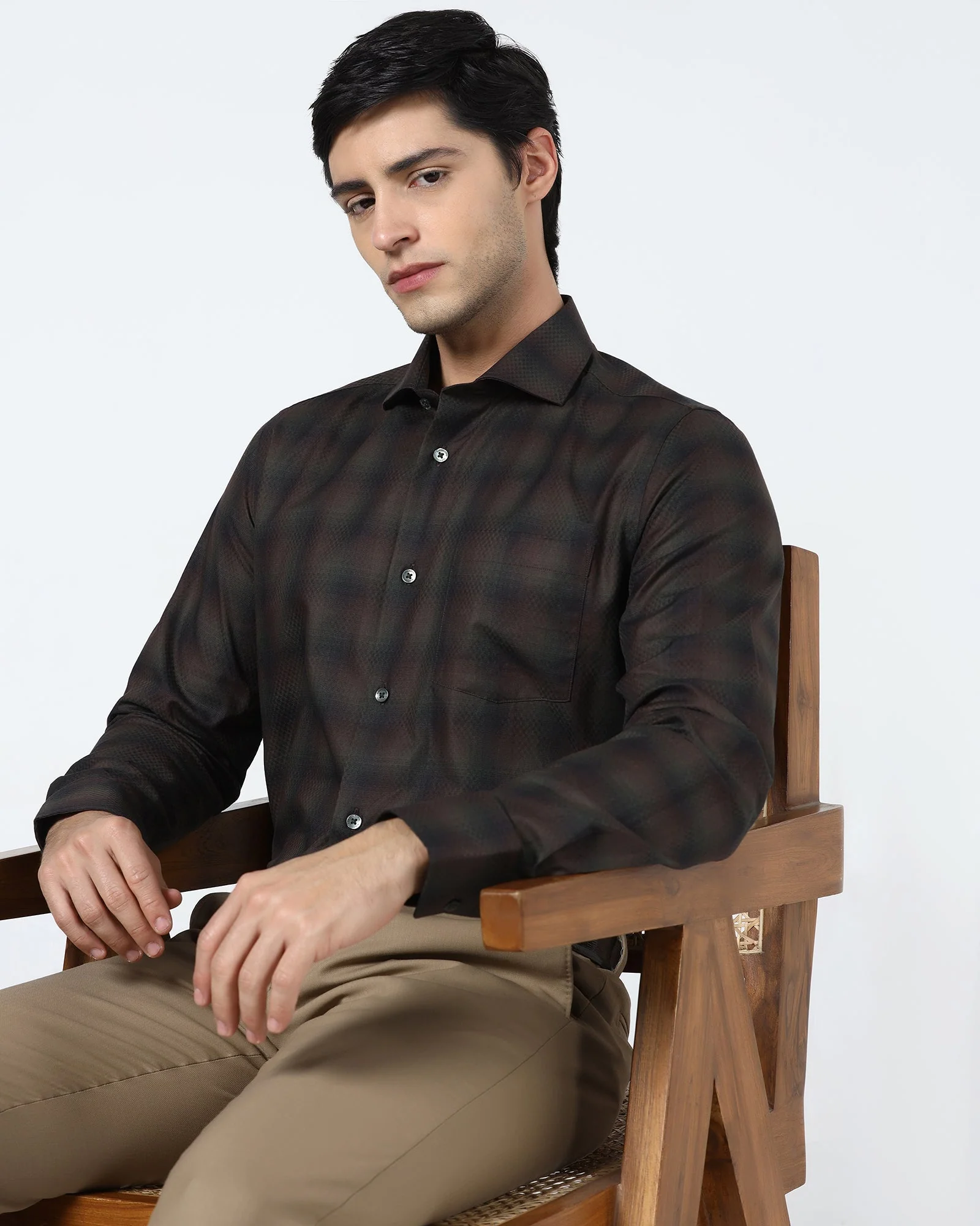 Olive Check Shirt - Perkin - Image 8