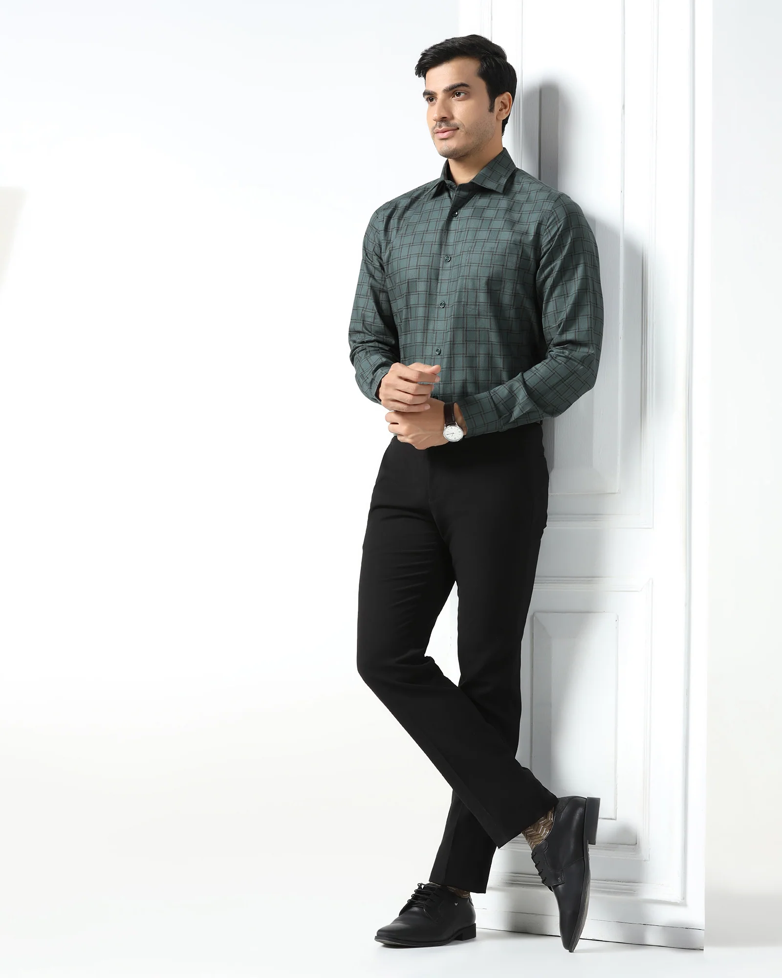 Olive Check Shirt - Ratio - Image 7