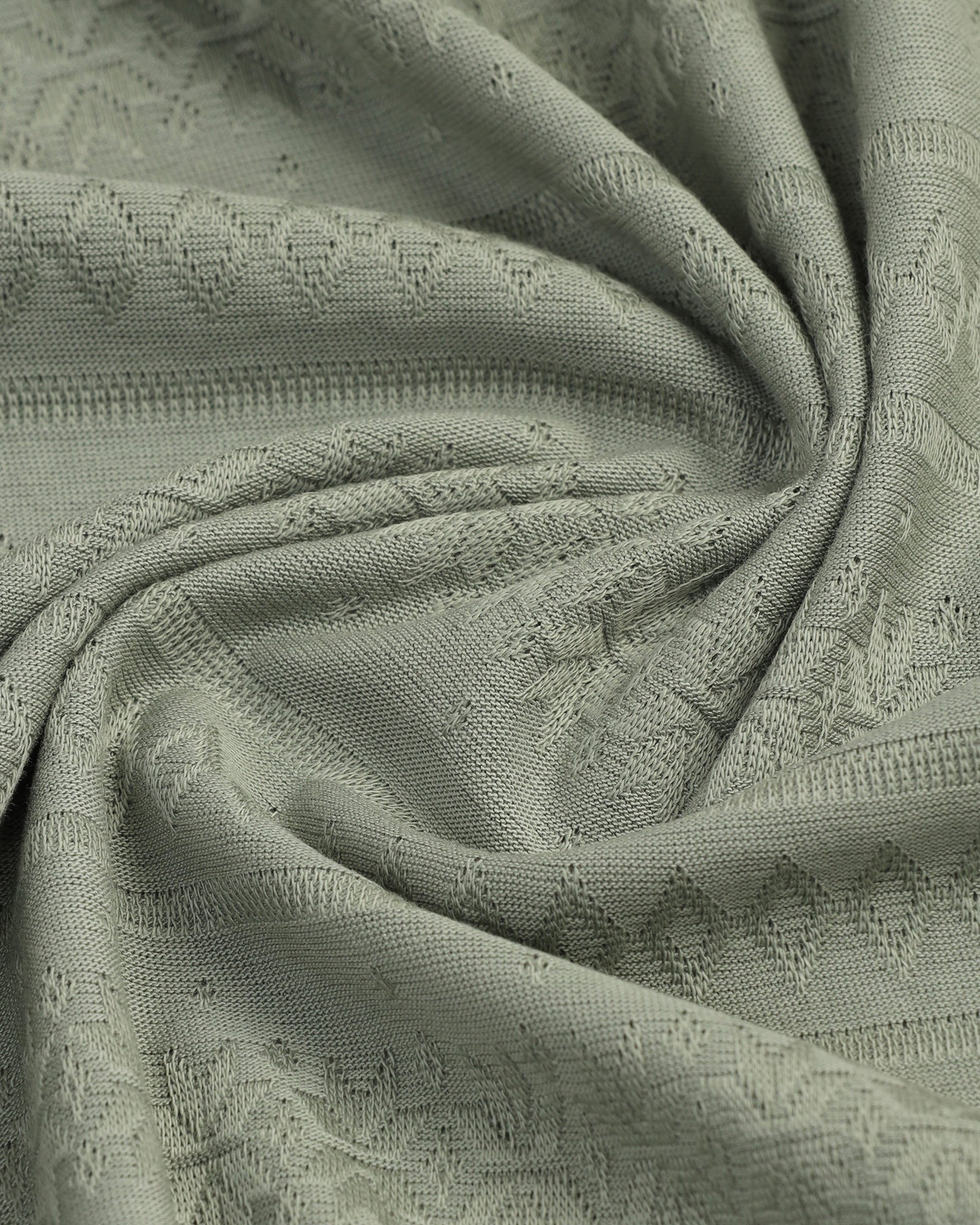 Olive Crew Neck Textured T-Shirt - Lep - Image 6