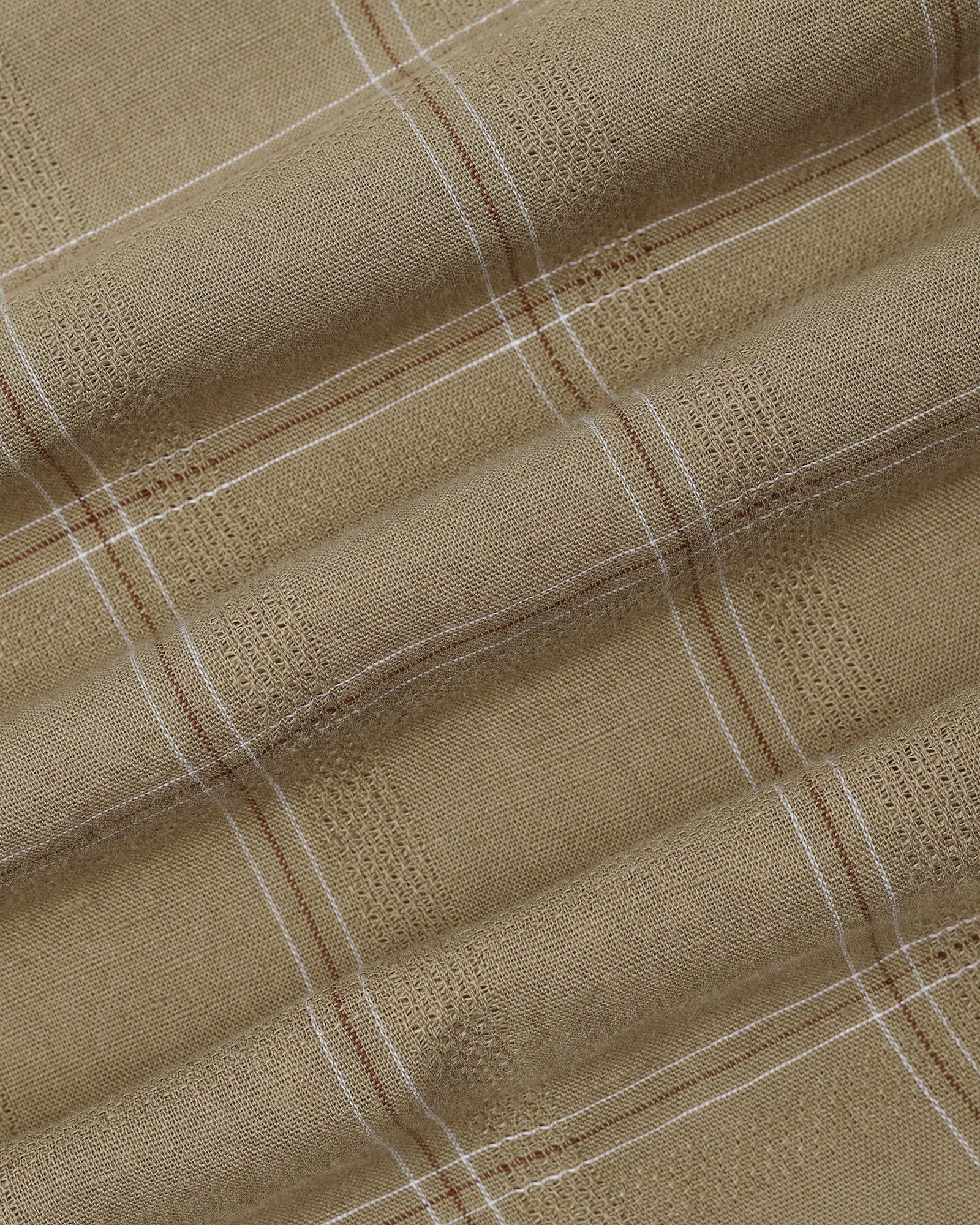 Olive Linen Check Shirt - Moben - Image 6
