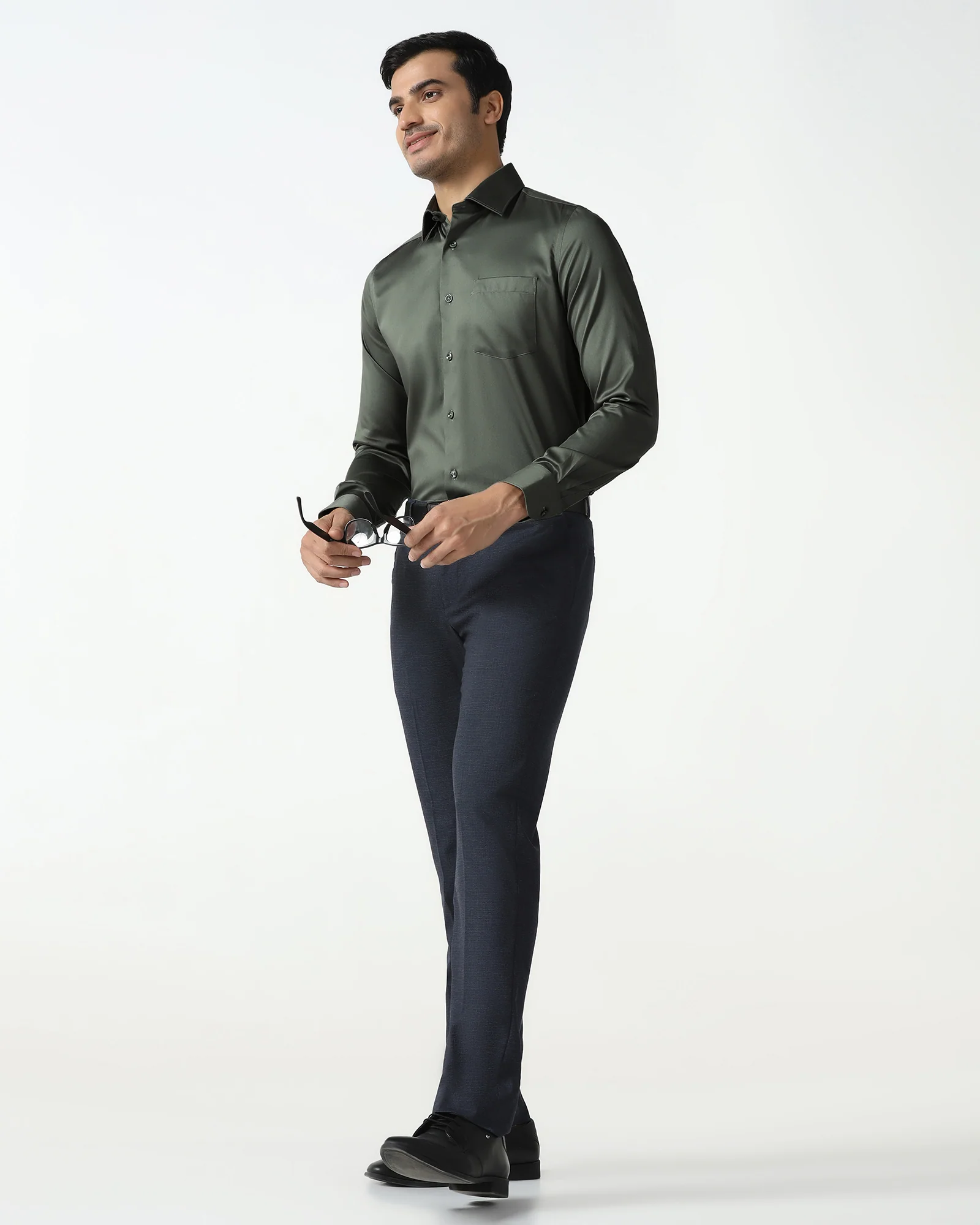 Olive Non Iron Solid Shirt - Sylvia - Image 7