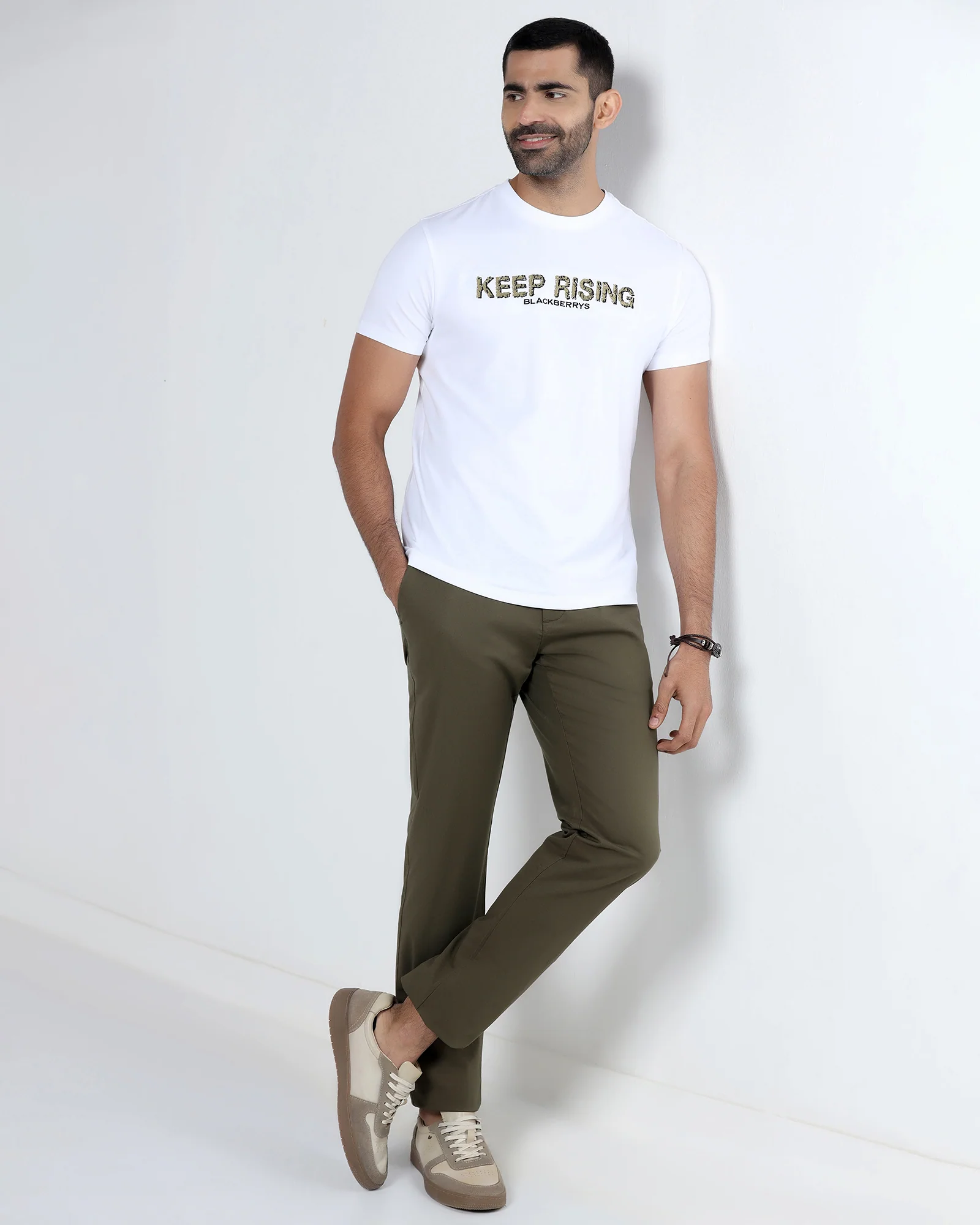 Olive Solid Khakis - Elba - Image 7
