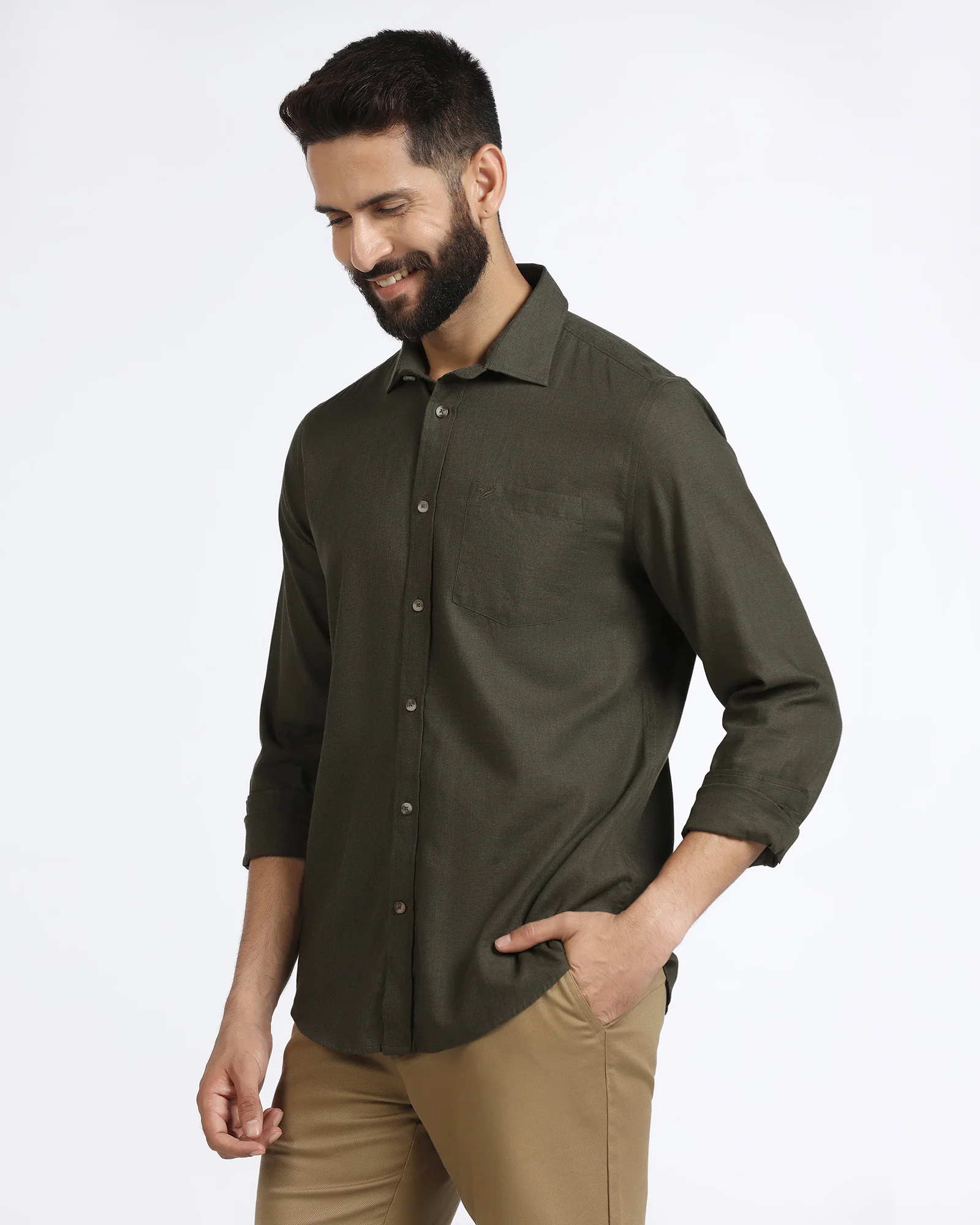 Olive Solid Shirt - Lenox - Image 8