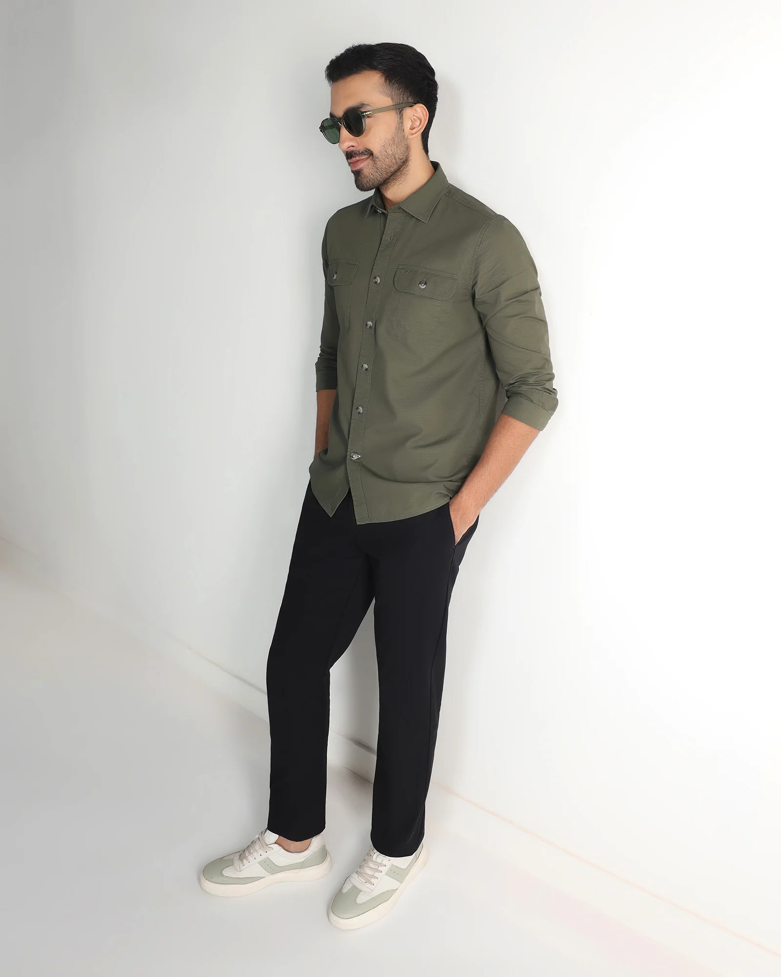 Olive Solid Shirt - Renob - Image 8