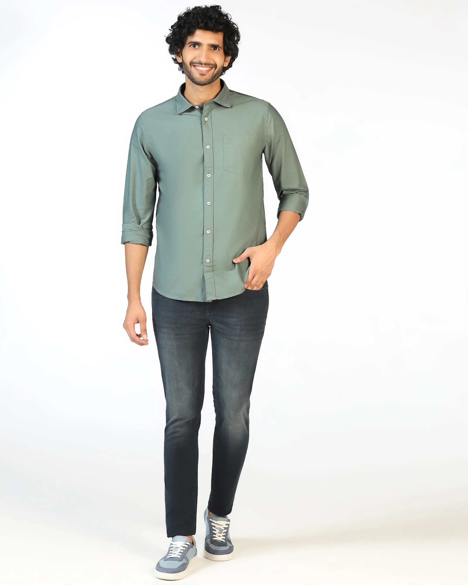 Olive Solid Shirt - Solly - Image 3