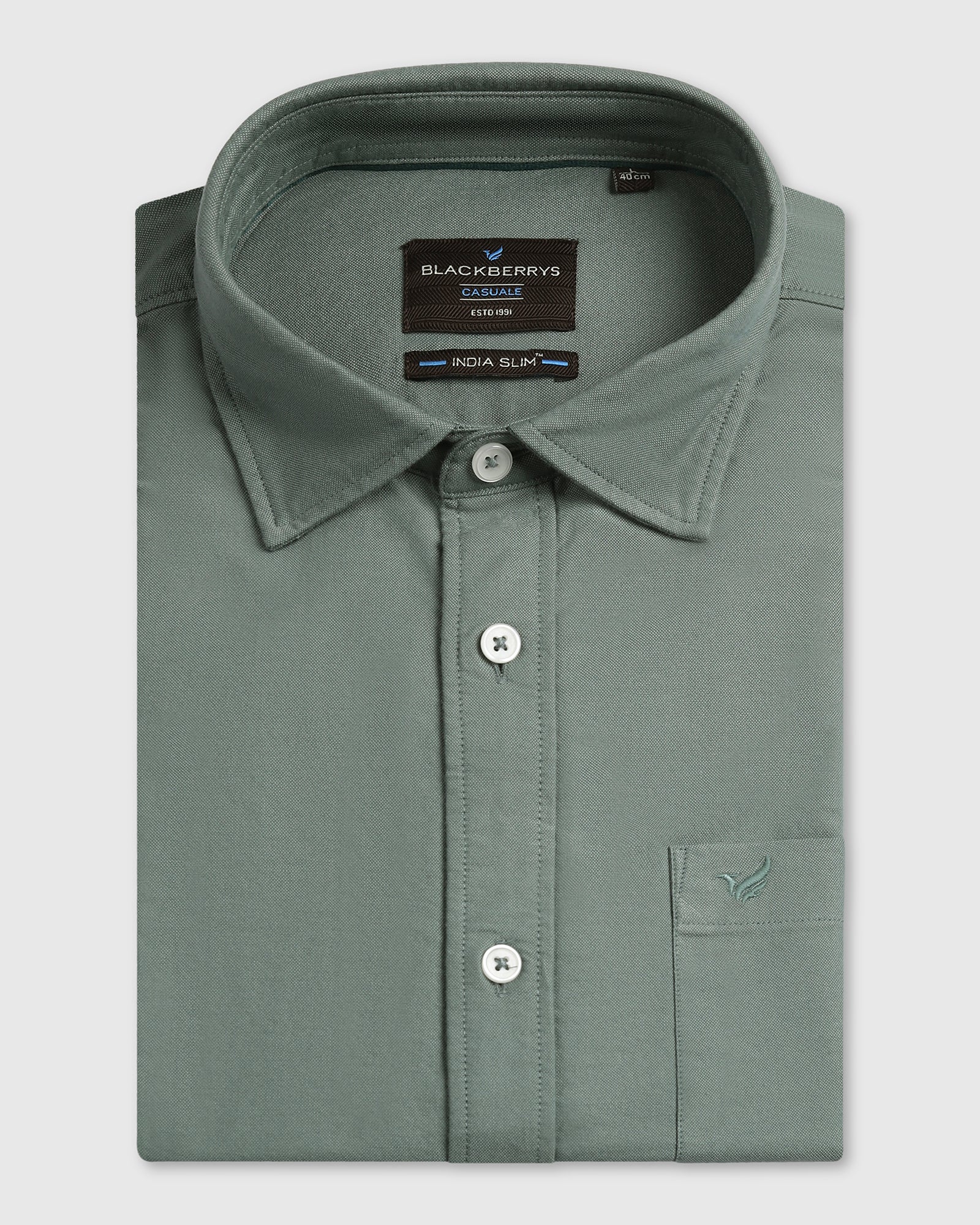 Olive Solid Shirt - Solly - Image 5