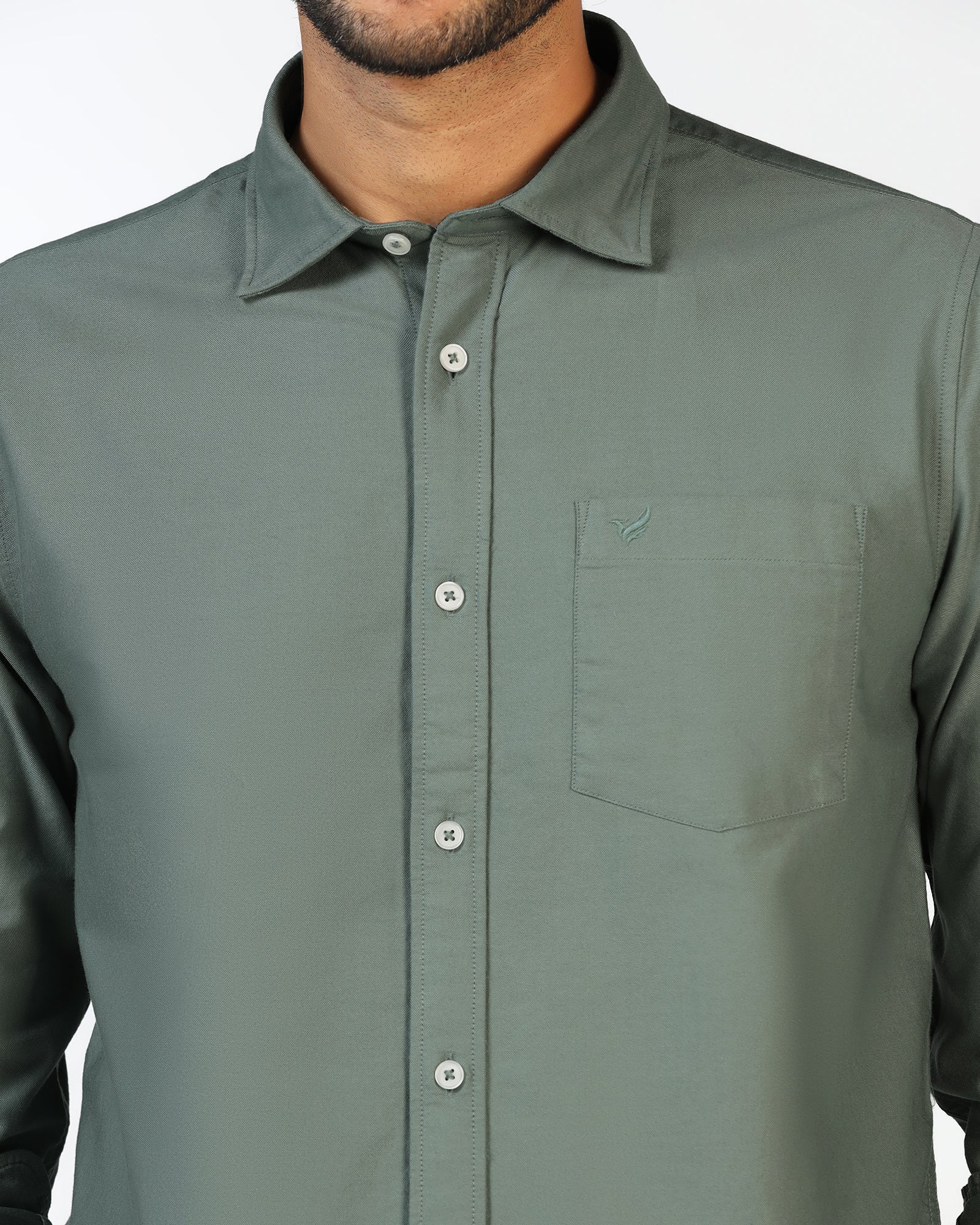 Olive Solid Shirt - Solly - Image 8