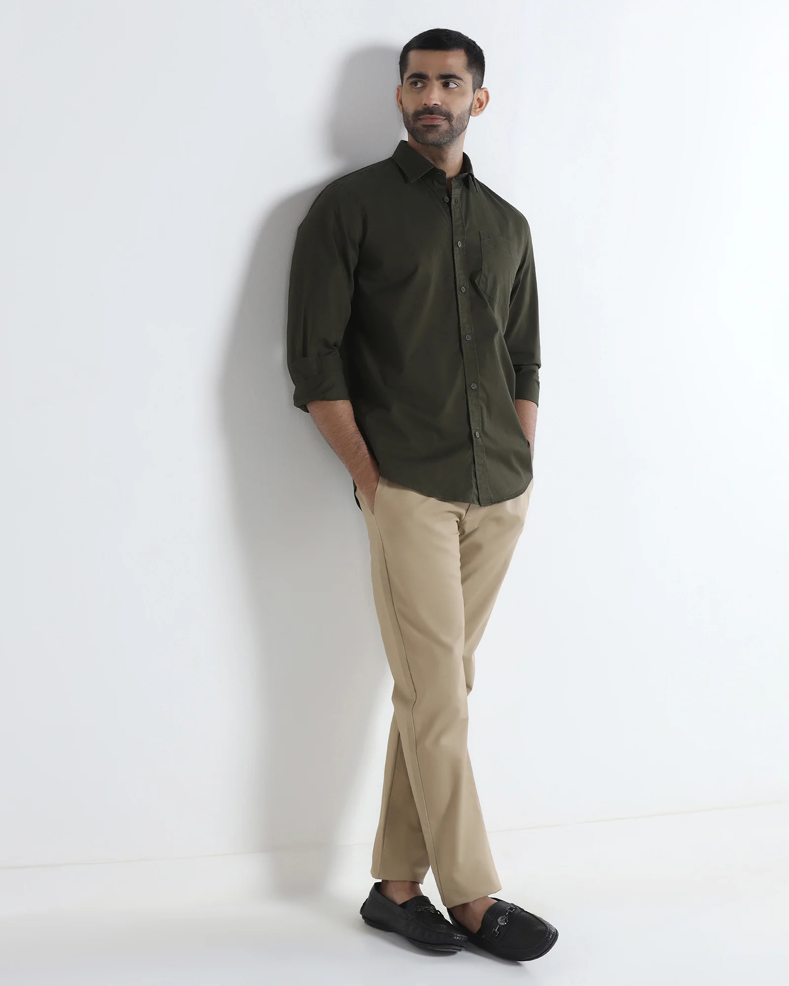 Olive Solid Shirt - Zento - Image 7