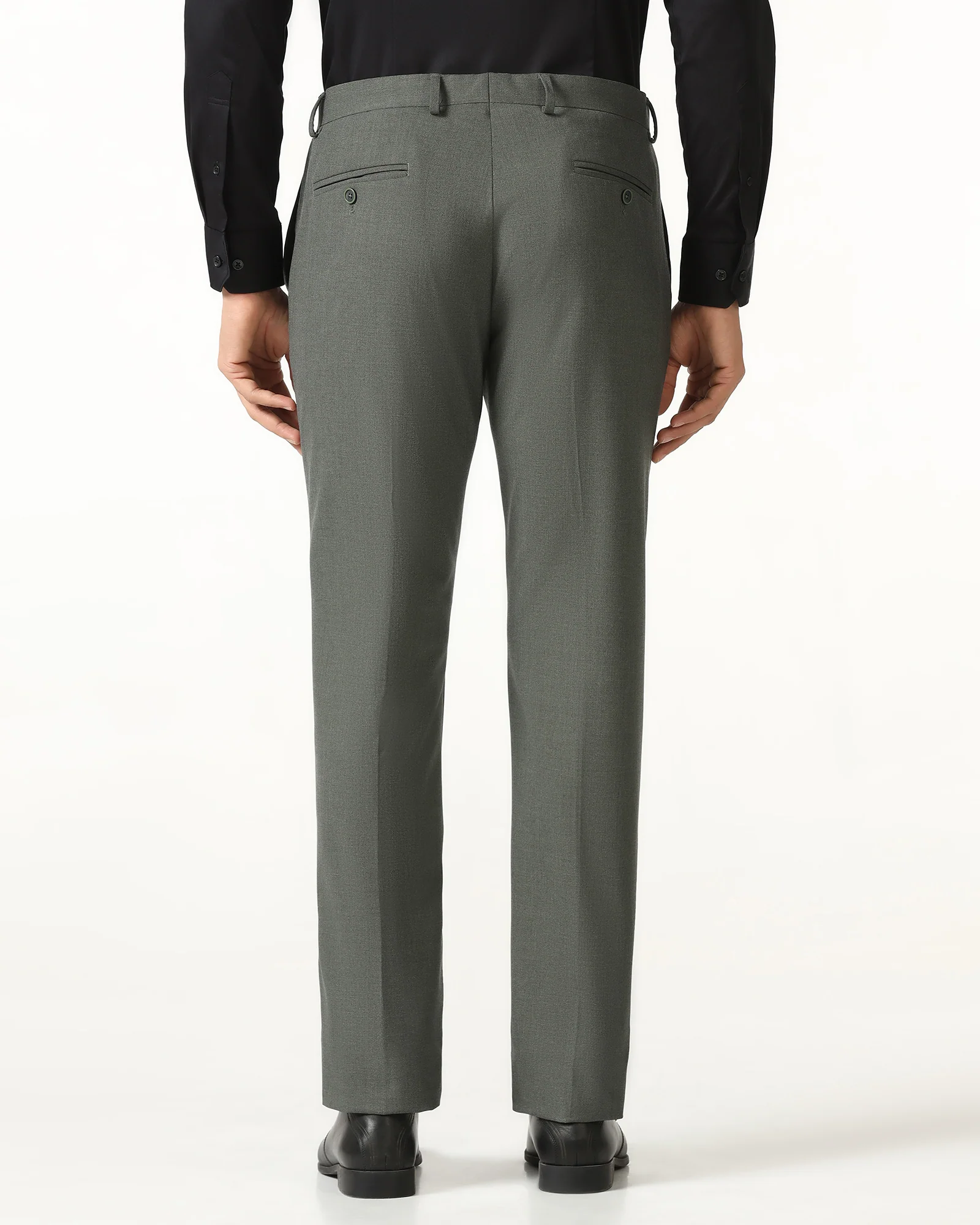 Olive Solid Trouser - Conor - Image 2